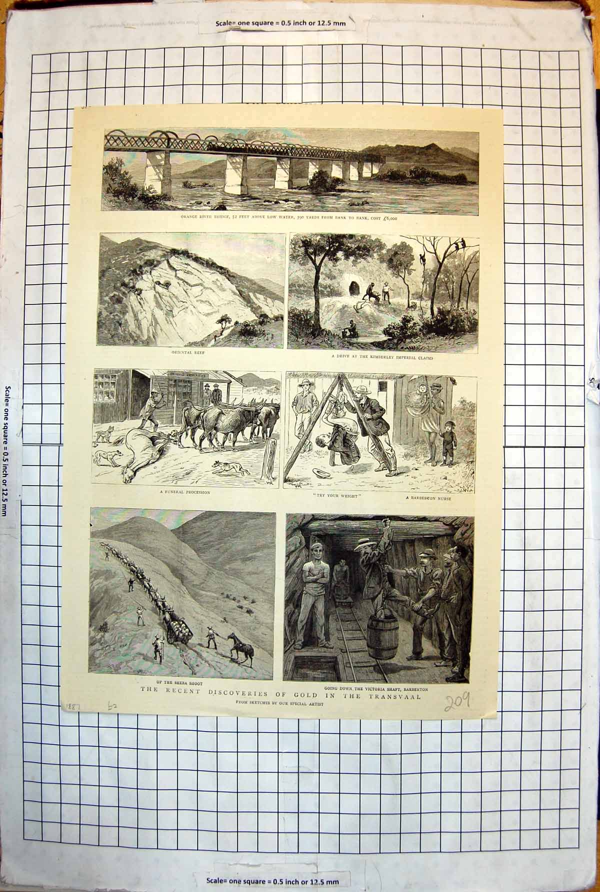 Old Discovery GTransvaal South Africa Kimberley Sheba Shoot 1887 209J Victorian