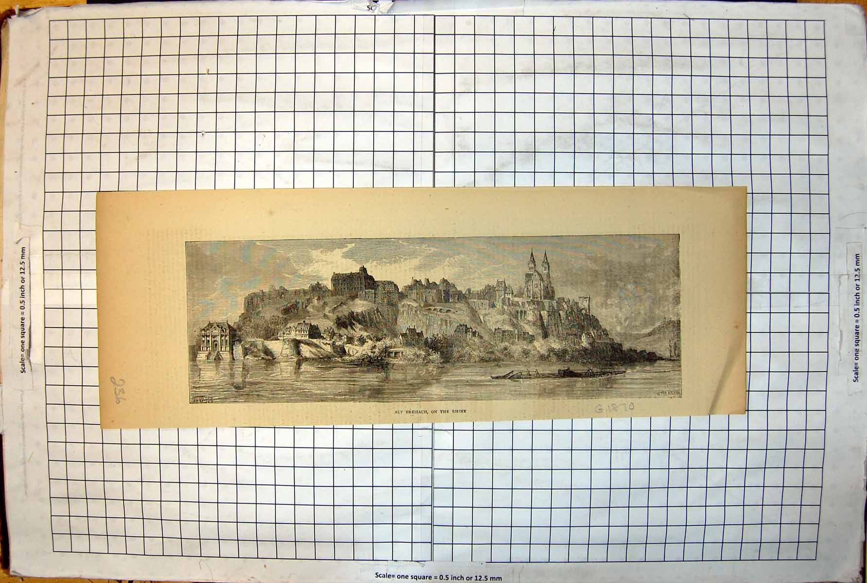 Old Alt Breisach On Rhine Fortified Buildings Cathedral Houses 1870 236J 19th