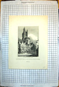 Old Church St. Martin Cologne Round Tower Square Street Facade 1843 237J 19th