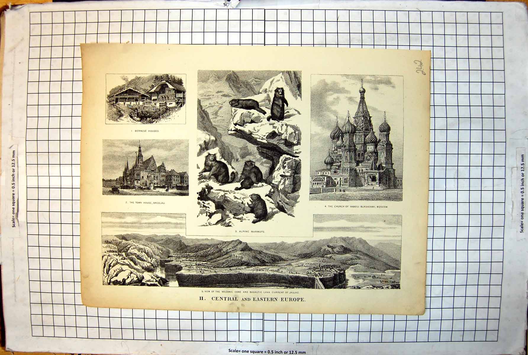 Antique Print Central Eastern Europe Marmots Breslau Jaujac Moscow 1889 242J