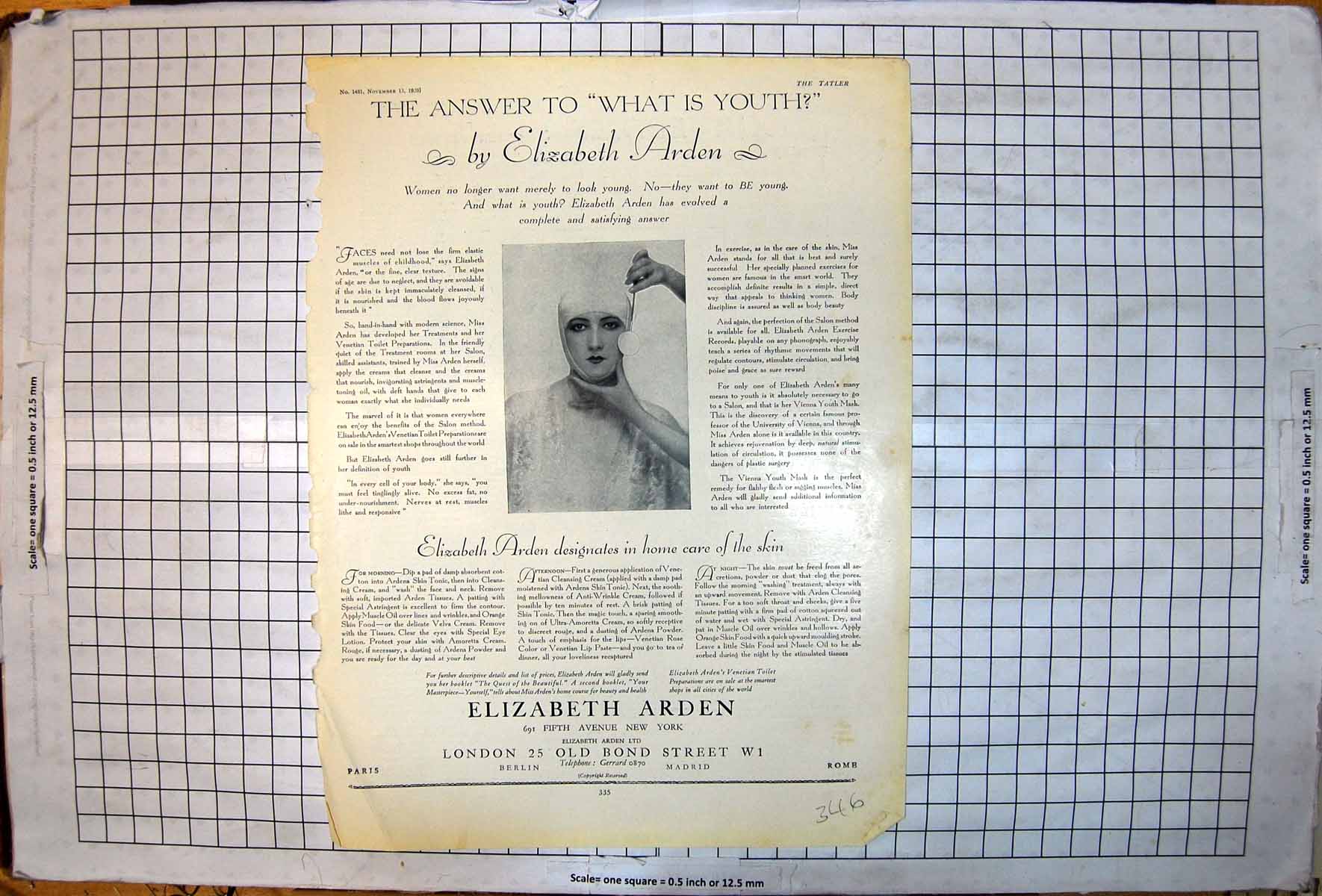 Old Print Elizabeth Arden What Is Youth Advert Venetian Toliet Preparation 1929