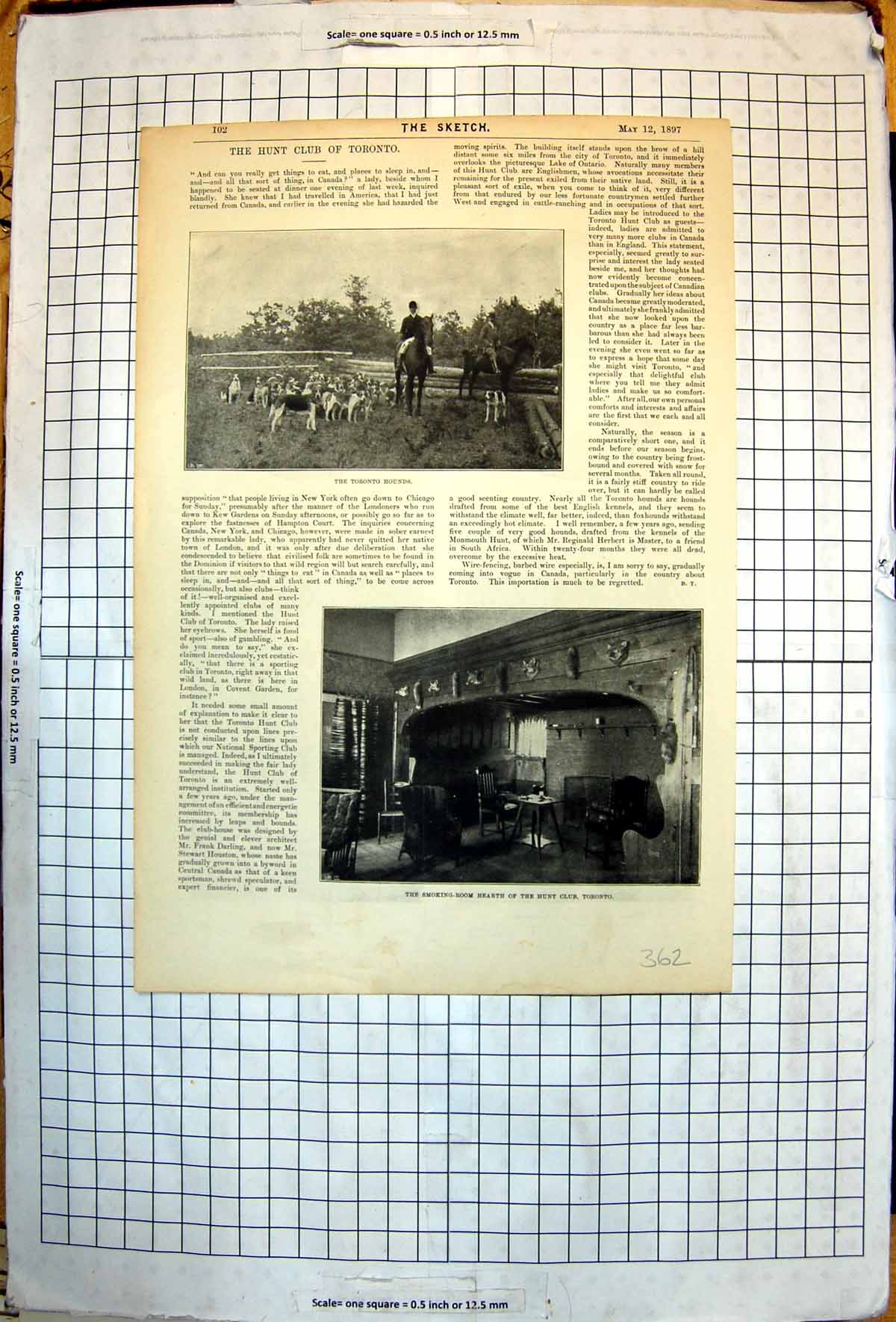 Old Hunt Club Toronto Hounds Smoking Room Hearth Trophies Above 1897 Victorian