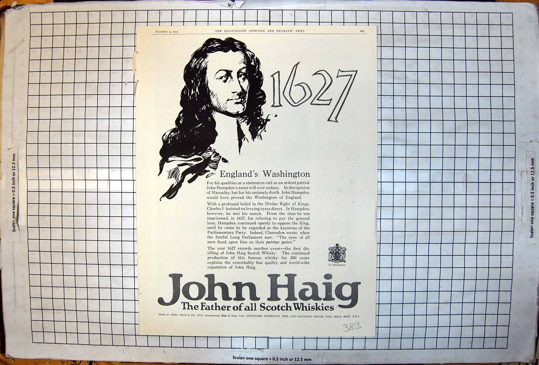 Old John Haig Father Scotch Whiskies Advertisement John Hampden 1925 20th