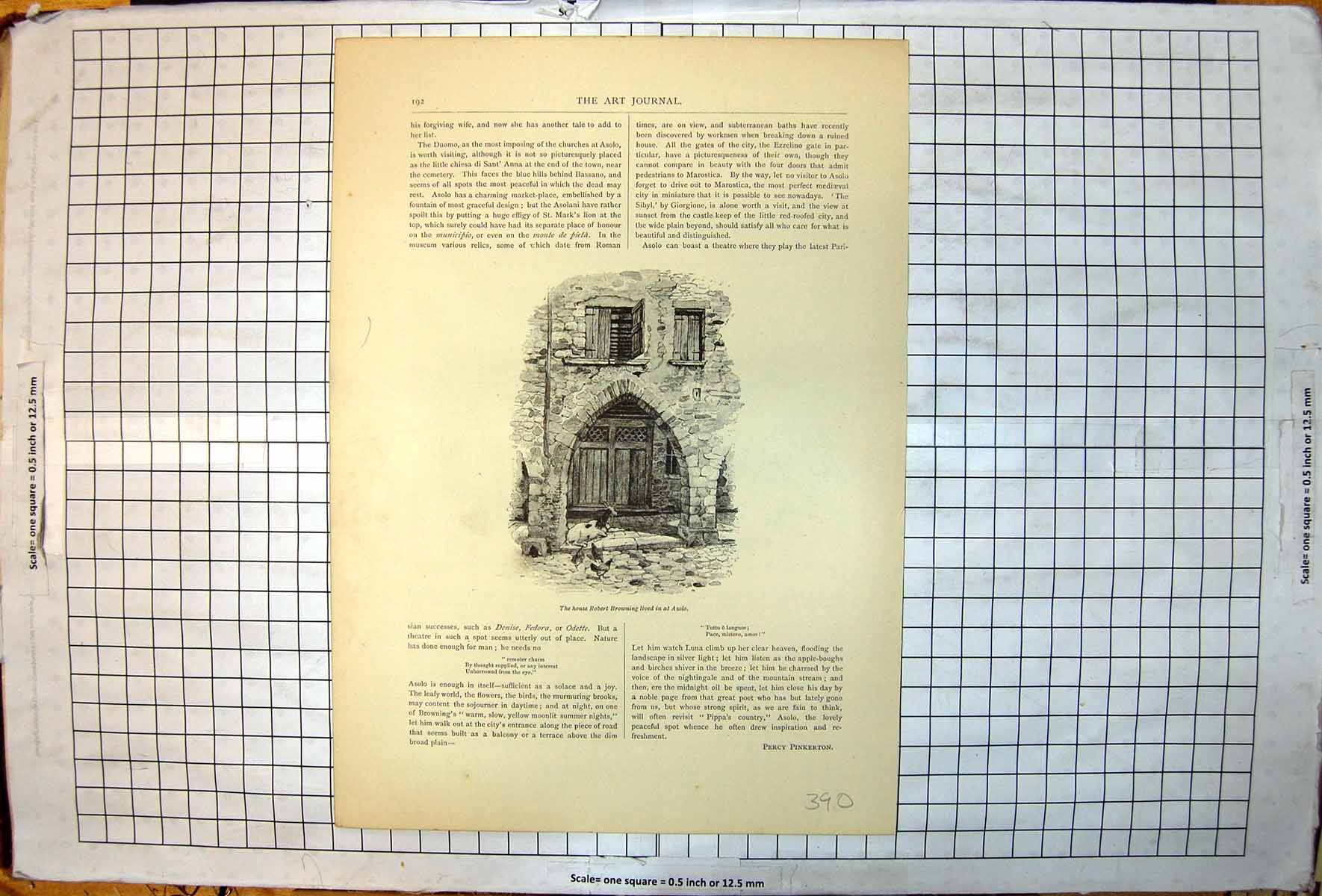 Old House Robert Browning Lived In Asolo Goat Chickens Art Journal 1890 19th