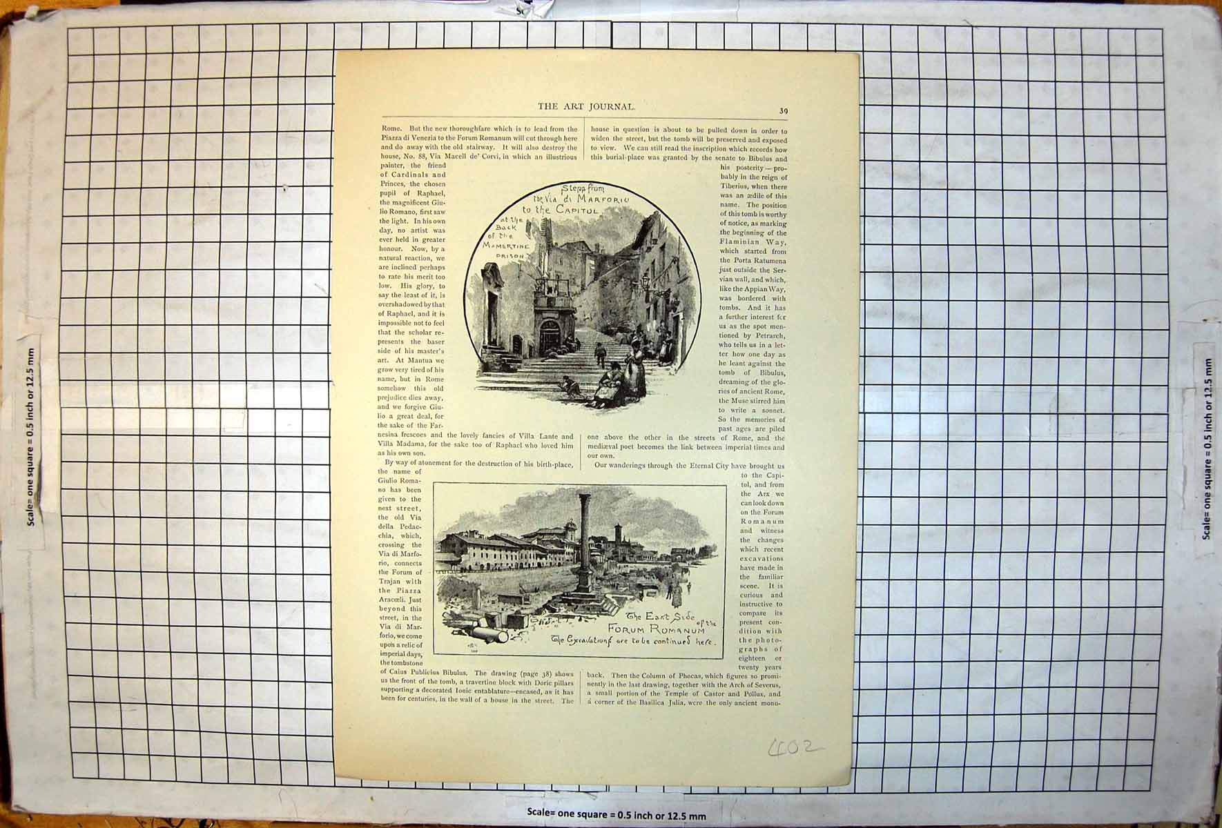 Old Print Steps Via Marforio Capital Mamertine Prison Forum Romanium 1896 19th
