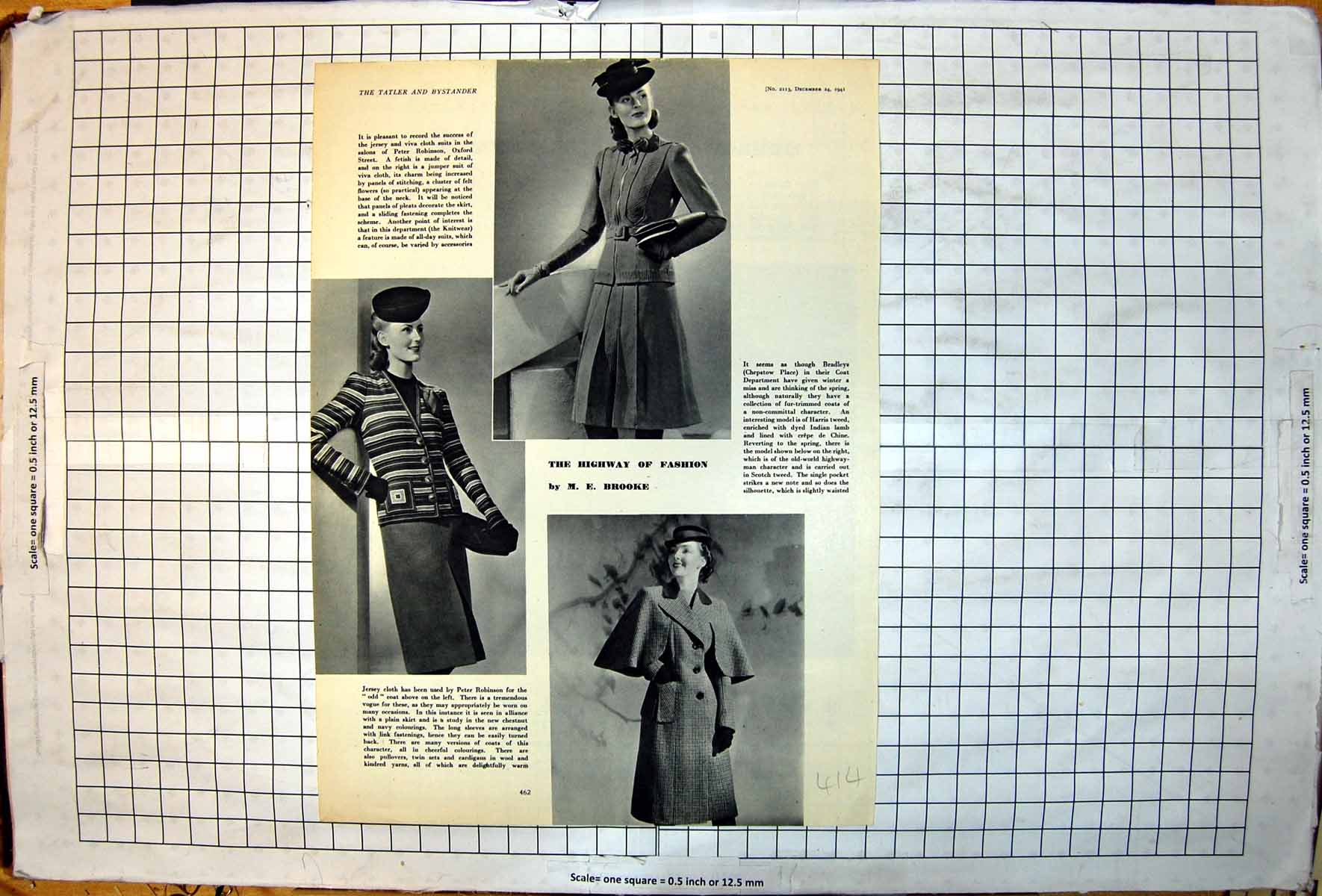 Old Highway Fashion Jersey Viva Cloth Suits Harris Tweed Ladies 1941 20th