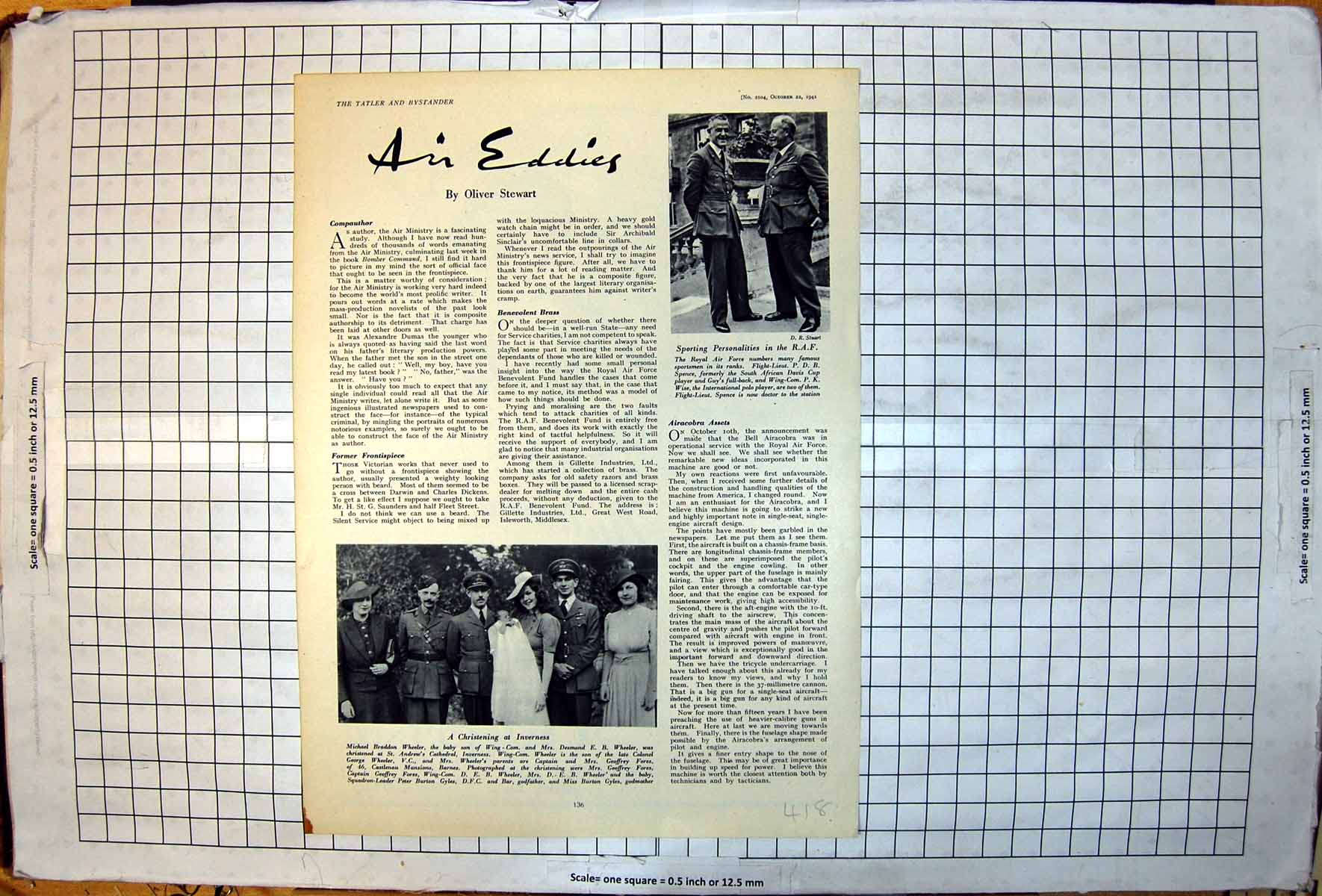 Old Christening Inverness M B Wheeler Sporting Personalities RAF 1941 20th