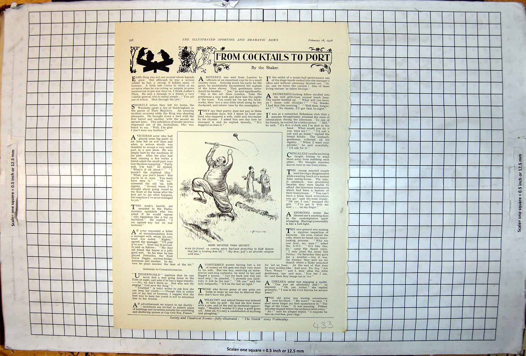 Antique Print Golfer Raging High Heaven Rough Wife Speaking To Friend 1928 20th