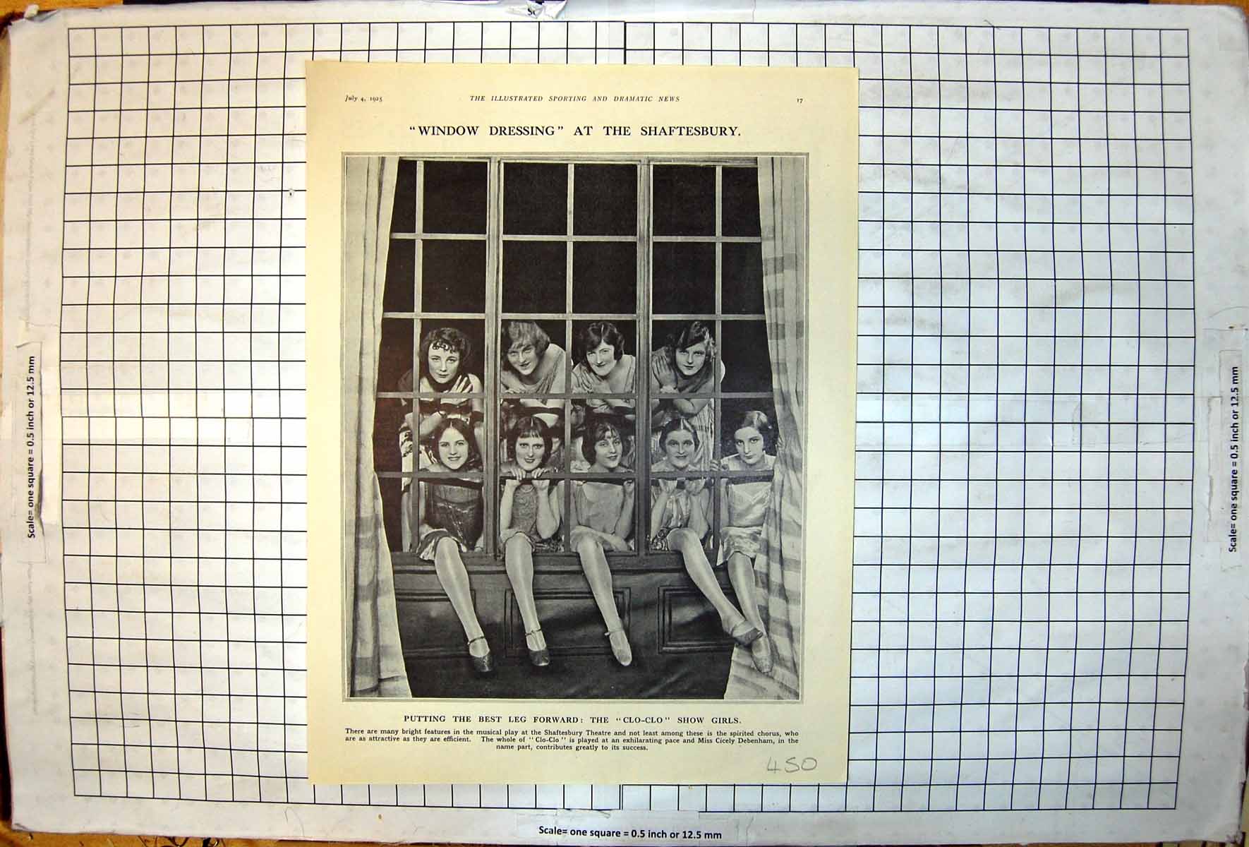 Antique Print Clo-Clo Show Girls Best Leg Forward Shaftesbury Theatre 1925 20th
