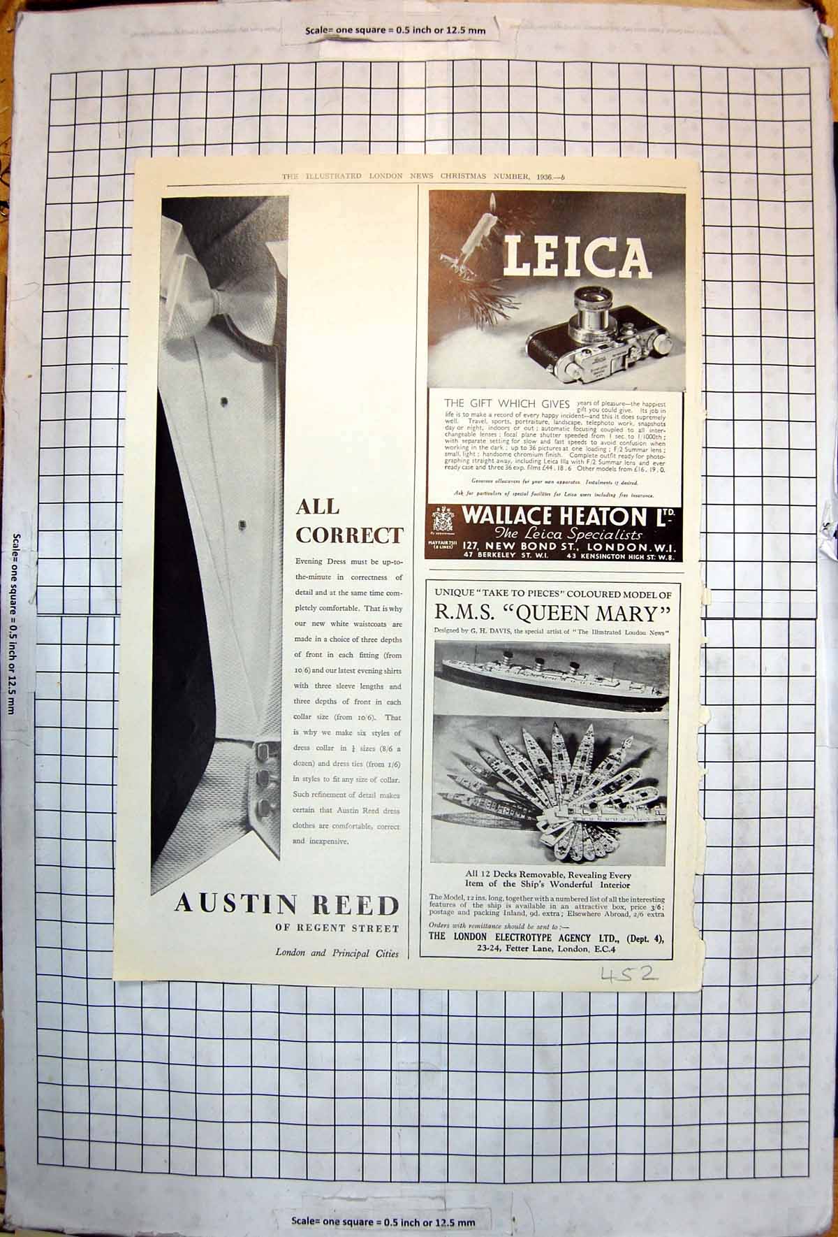 Old Print Adverts White Waistcoat Leica Camera Model RMS Queen Mary 1936 20th