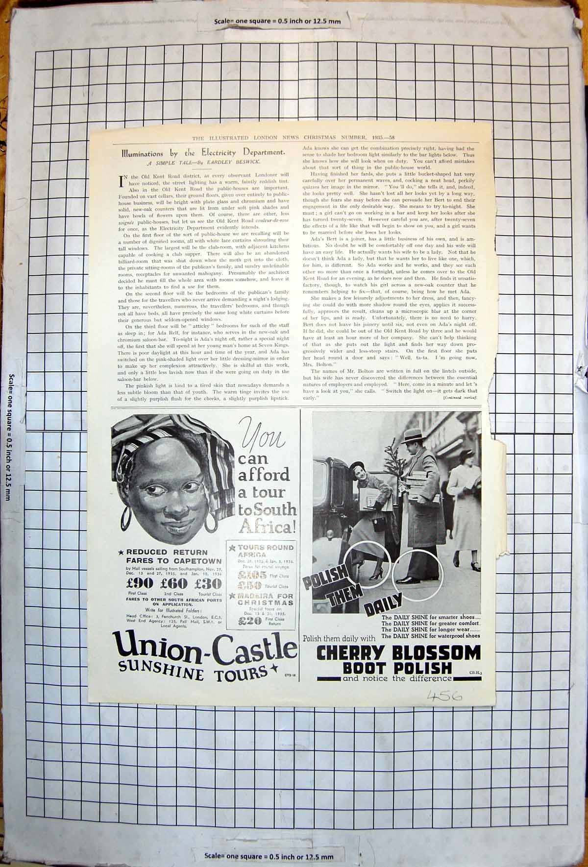 Old Adverts Tour South Africa Union Castle Cherry Blossom Polish 1935 20th