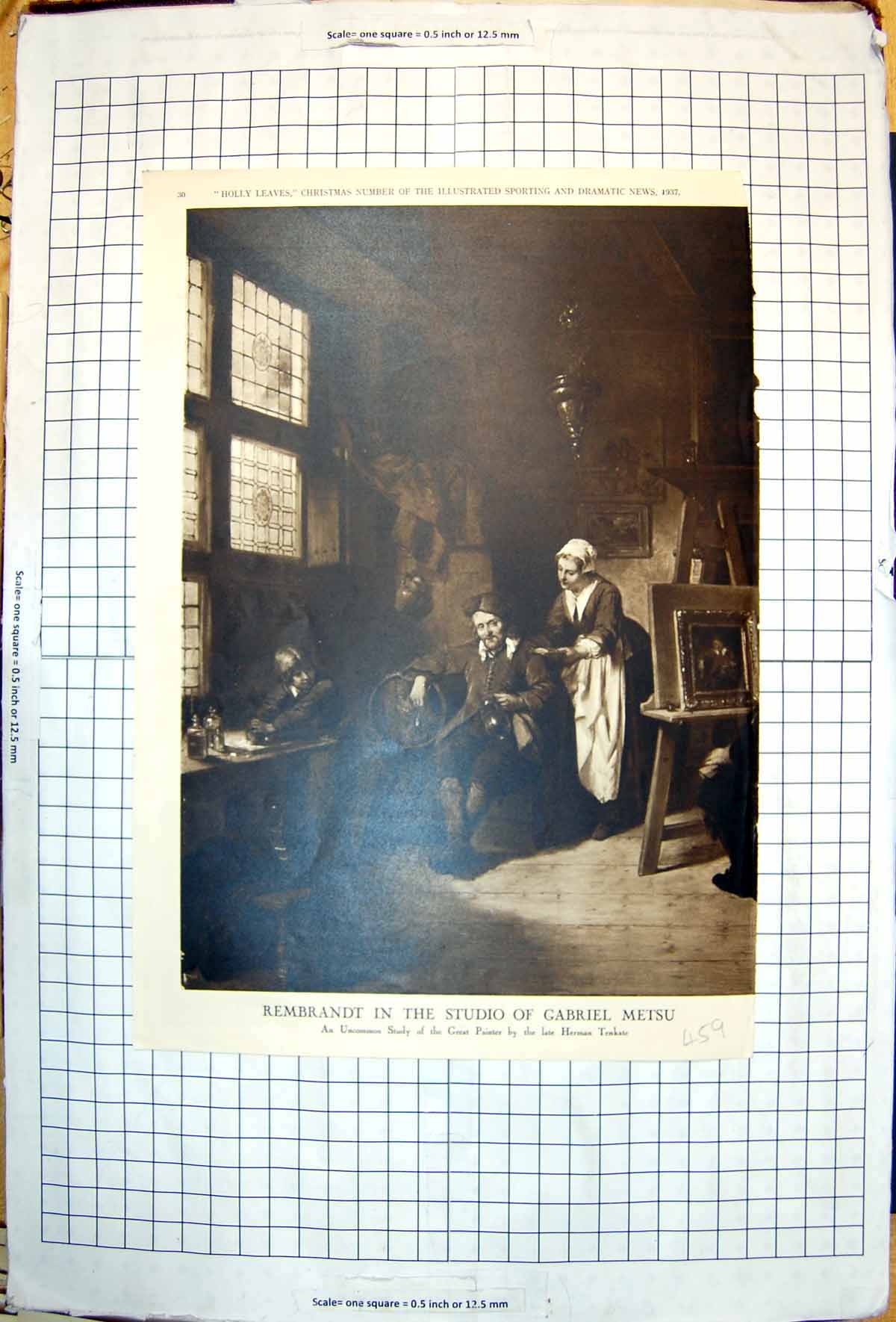 Old Rembrandt In Studio Gabriel Metsu Herman Tenkate Painter Boy 1937 20th