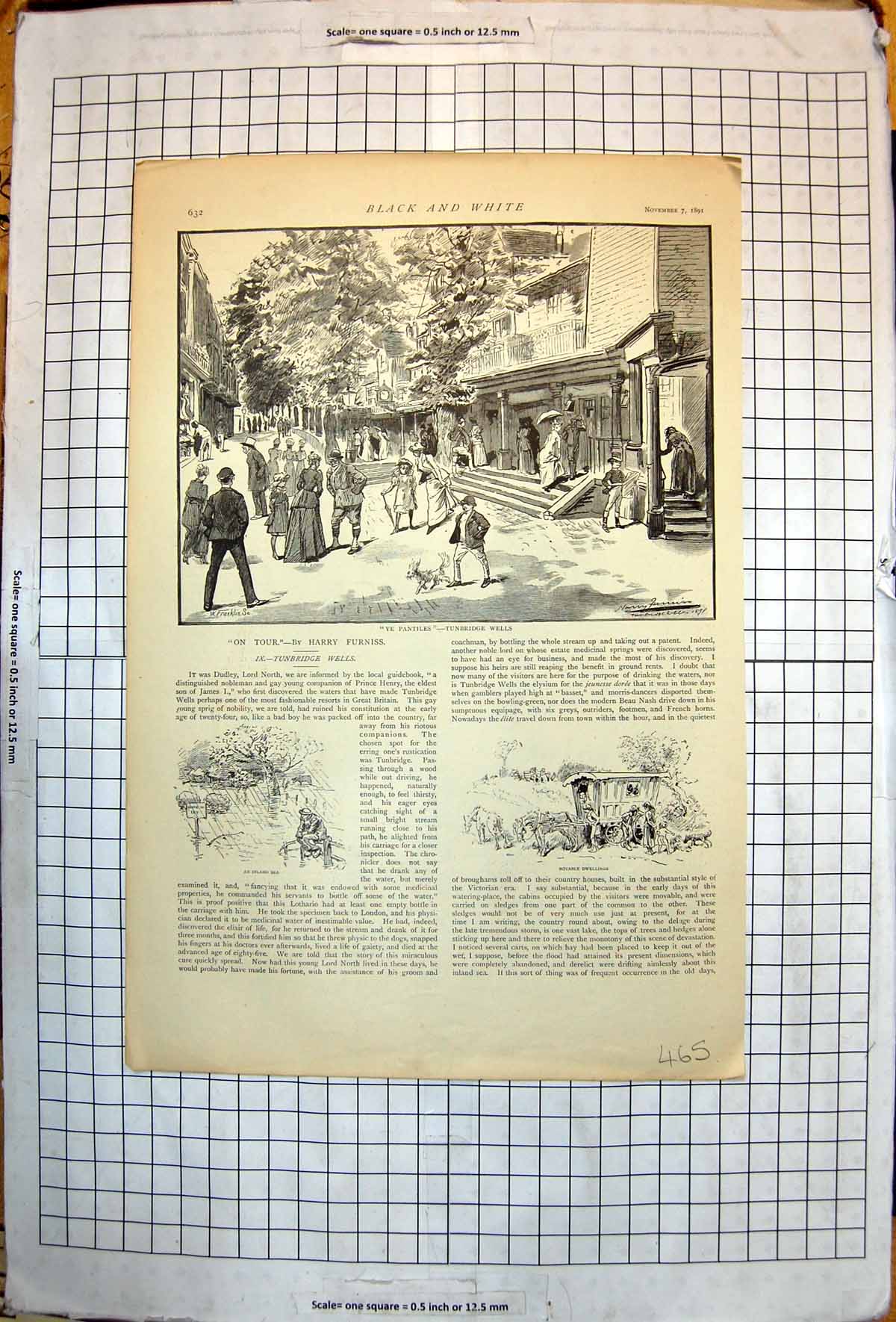 Old Print Pantiles Tunbridge Wells Movable Dwellings Flooded Ground 1891 19th