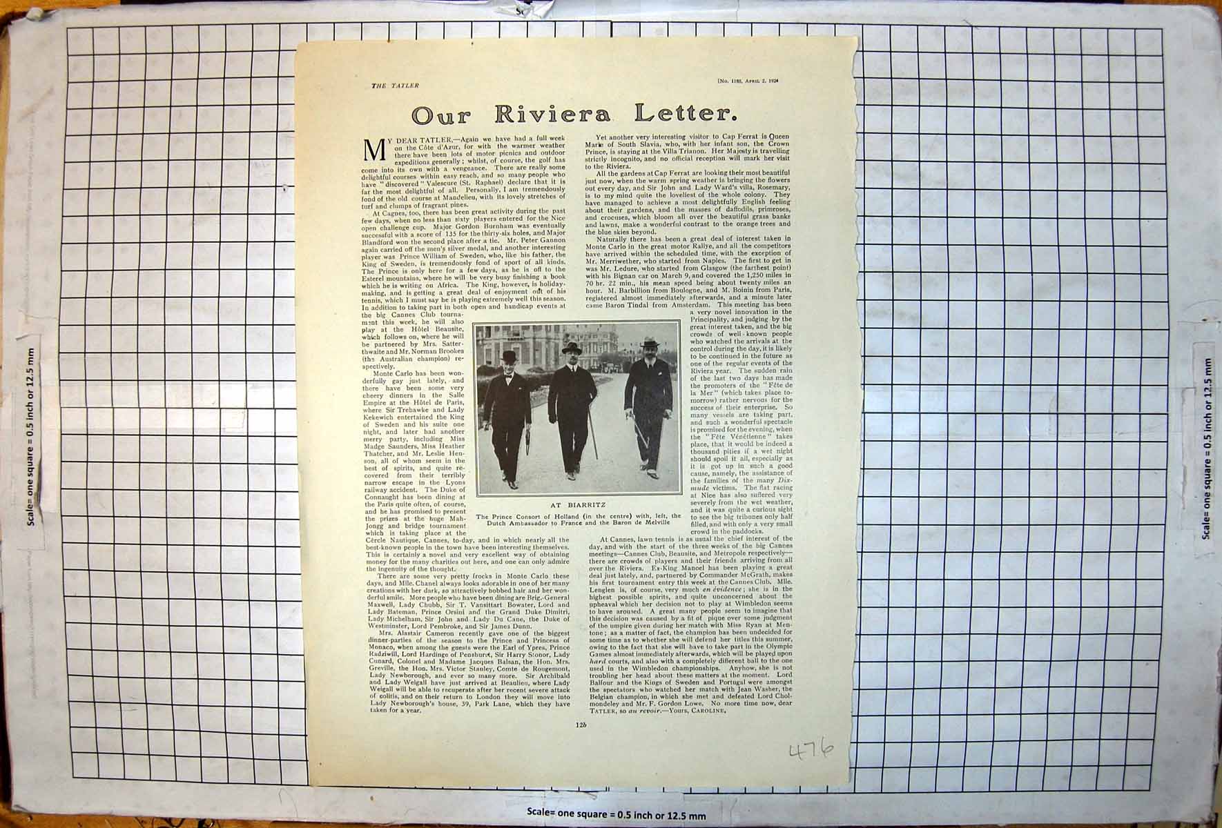 Old Prince Consort Holland Dutch Ambass France Baron De Melville 1924 20th