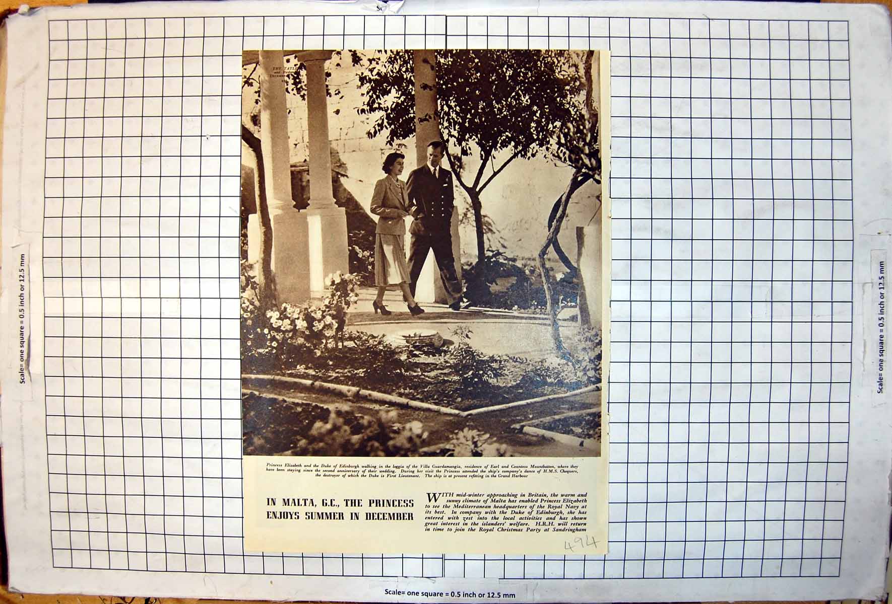 Old Princess Elizabeth Duke Edinburgh Loggia Villa Guardamangia 1949 20th