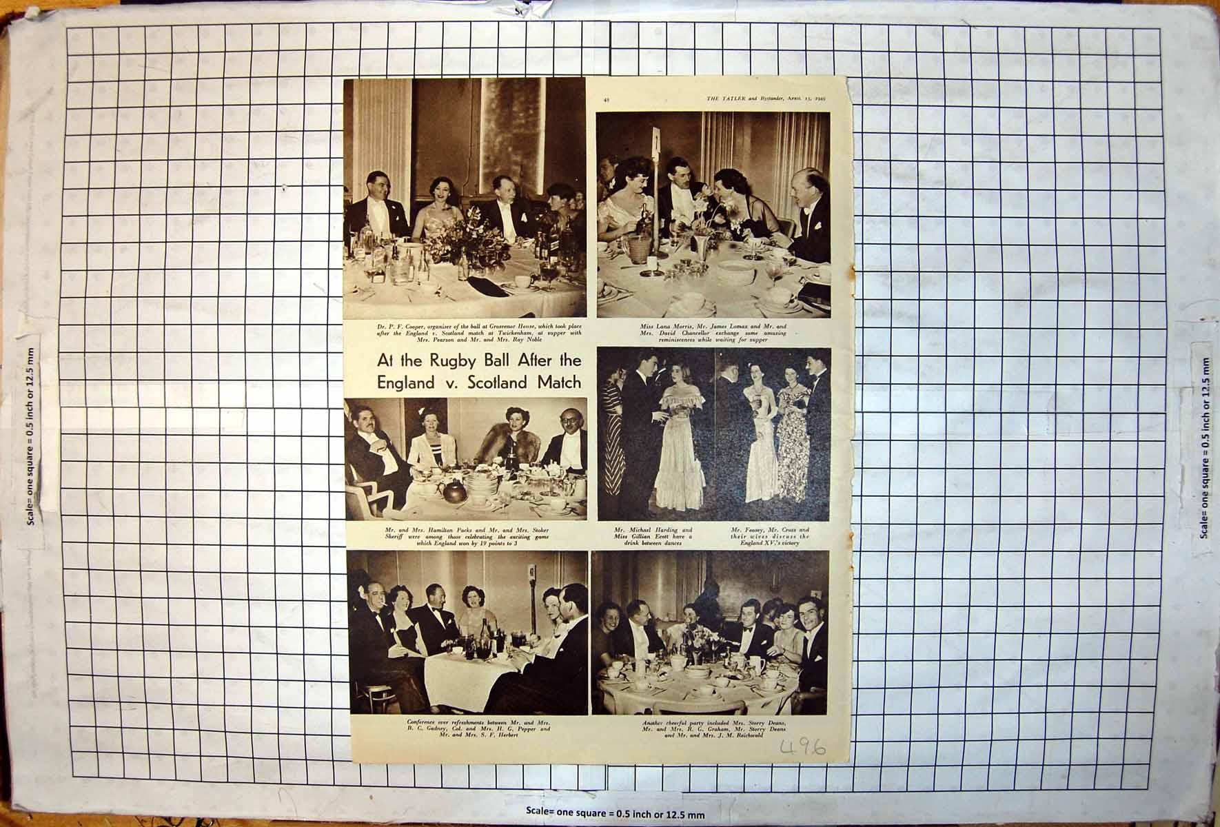 Antique Print Rugby Ball After England V Scotland Match 19 ToTatler 1949