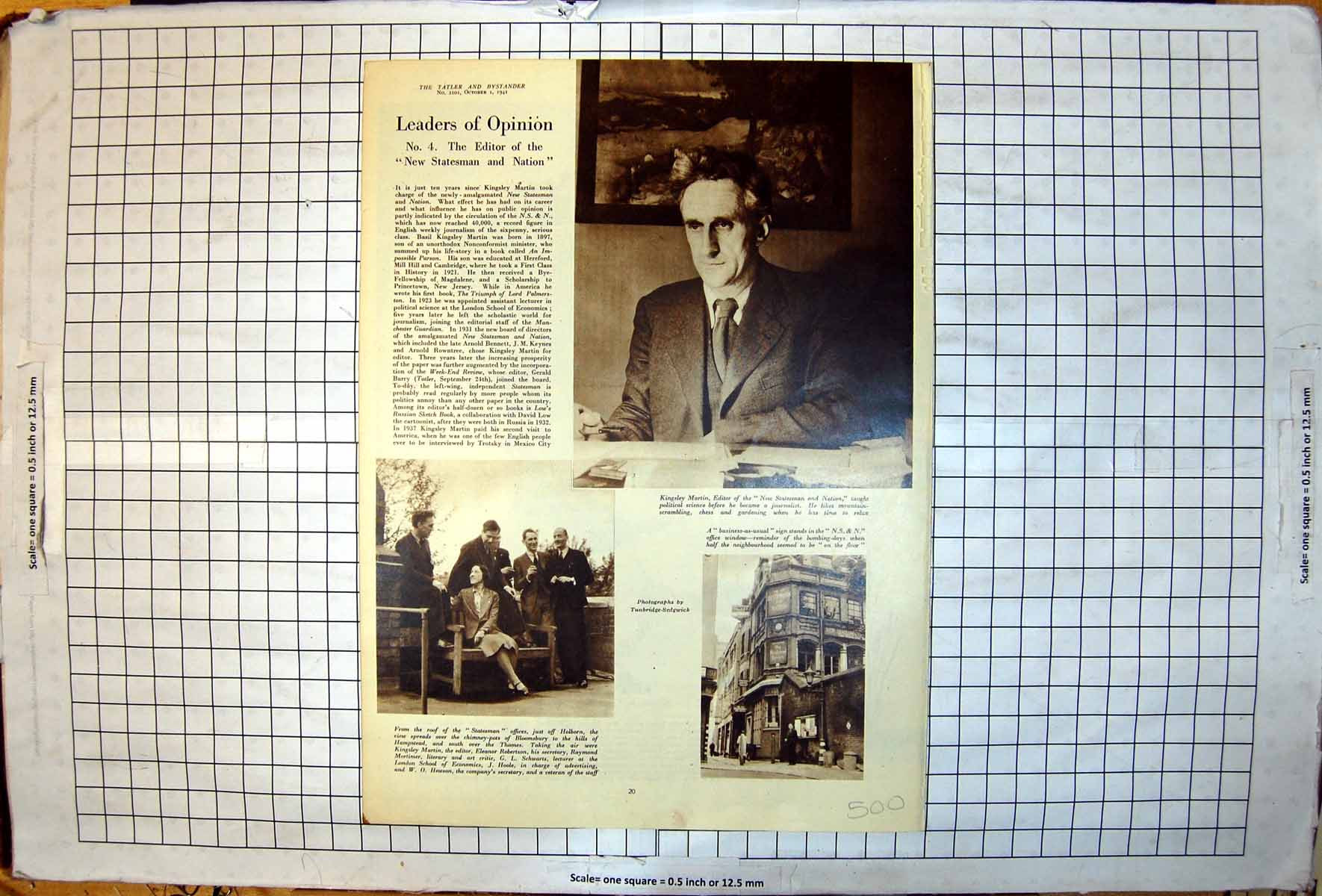 Old Editor New Statesman Nation Kingsley Martin Portrait Building 1941 20th