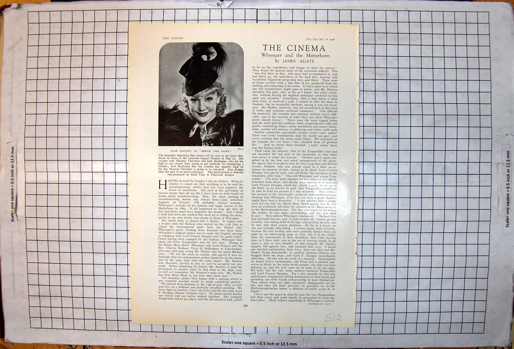 Old Print June Knight Break The News Portrait American Film Actress 1938 20th