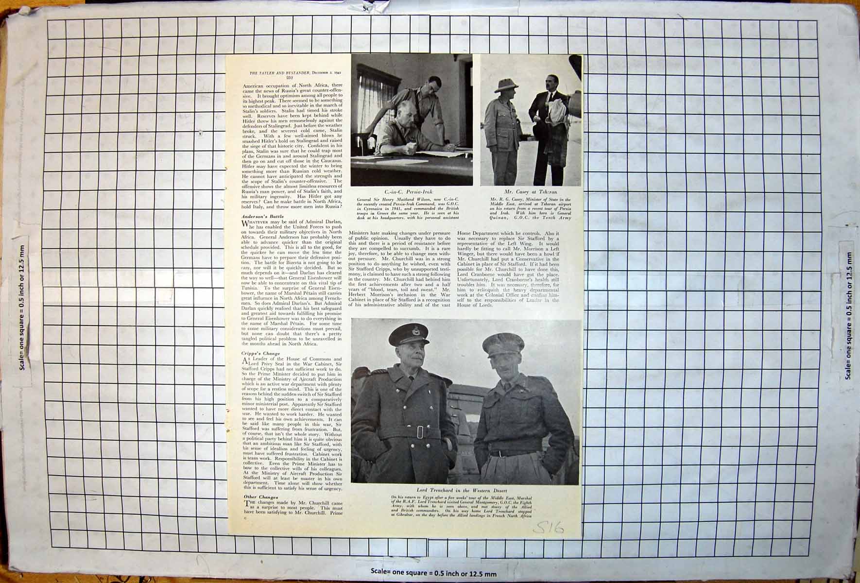 Old Print Lord Trenchard Western Desert General Montgomery Rg Casey 1942 20th