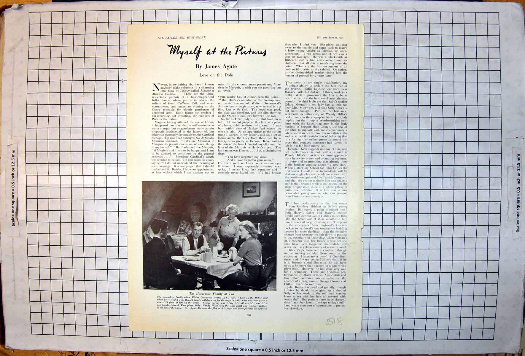 Old Print Hardcastle Family George Carney Mary Merrall Deborah Kerr 1941 20th