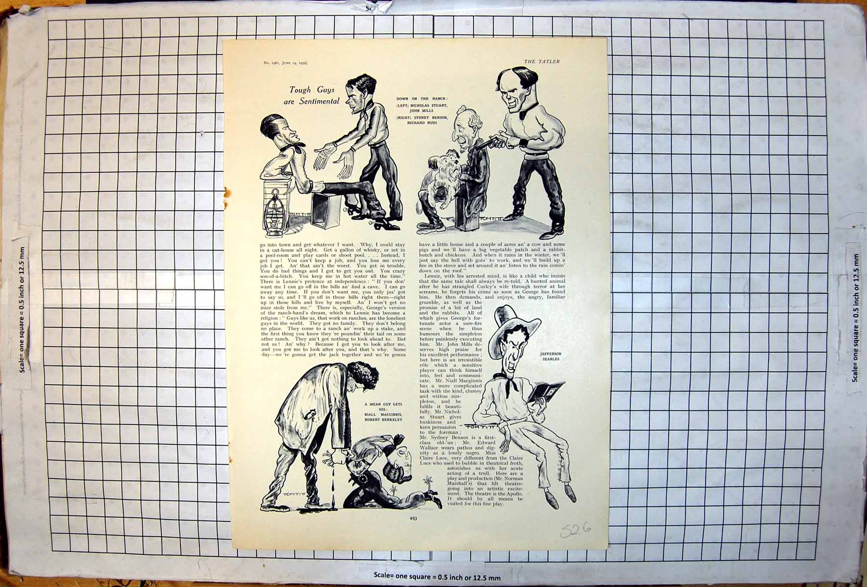 Old Tom Titt Caricature Nicholas Stuart John Mills Sydney Benson 1939 20th