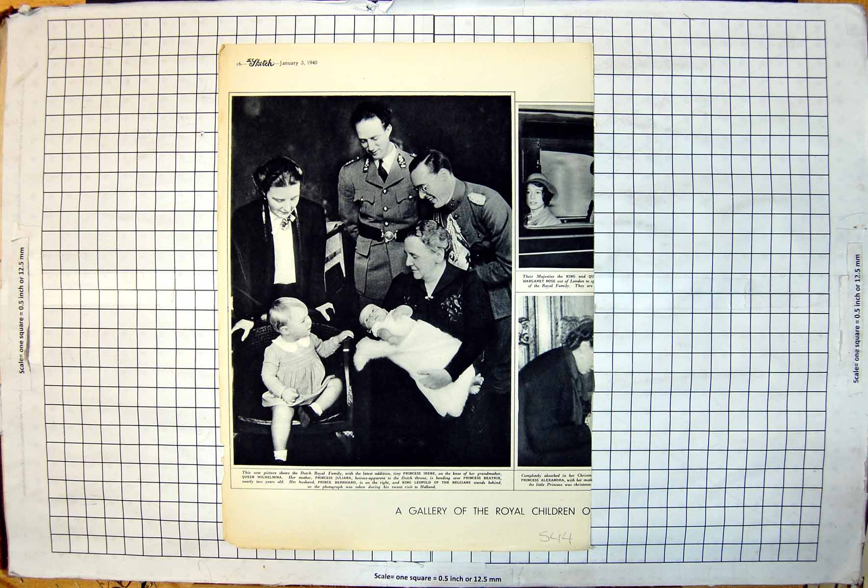 Antique Print Dutch Royal Family Princess Irene Queen Princess Prince 1940 20th