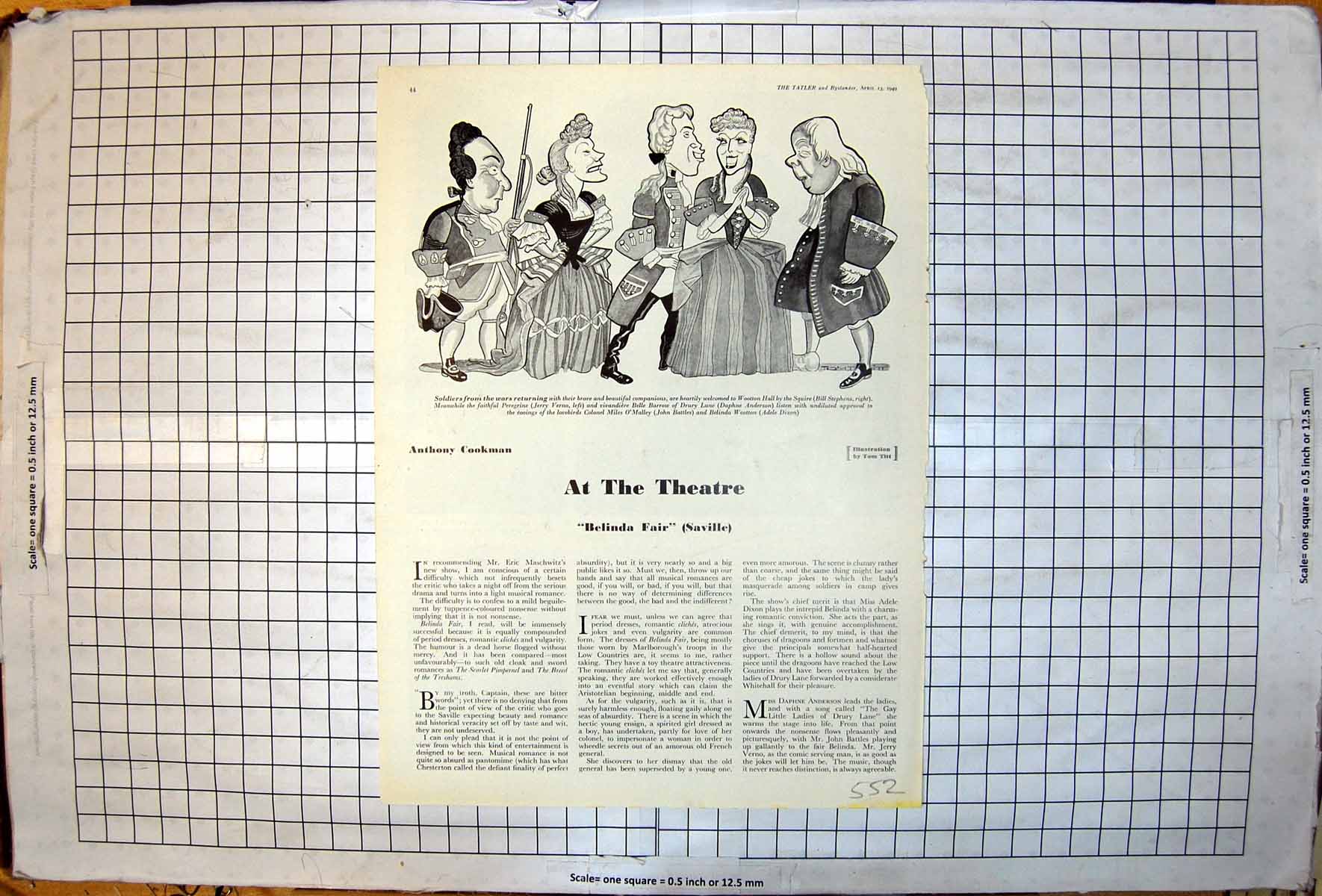 Antique Print Tom Titt Caricature Siers Wars Returning Bill Stephens 1949 20th