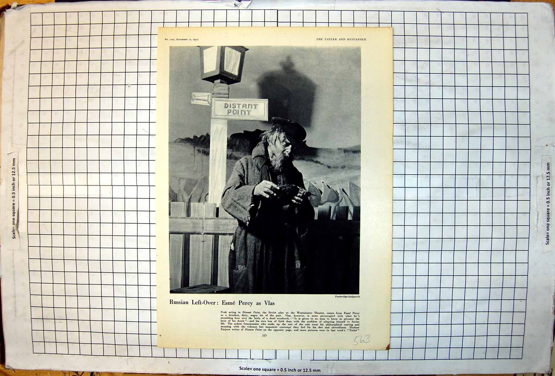 Antique Old Print Esme Percy As Vlas Distant Point Westminster Theatre 1941
