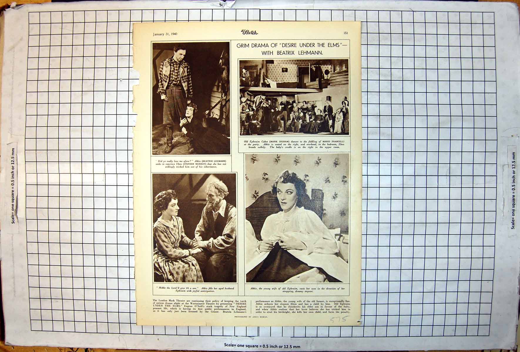 Old Grim Drama Desire Under The Elms Beatrix Lehmann Mask Theatre 1940 20th