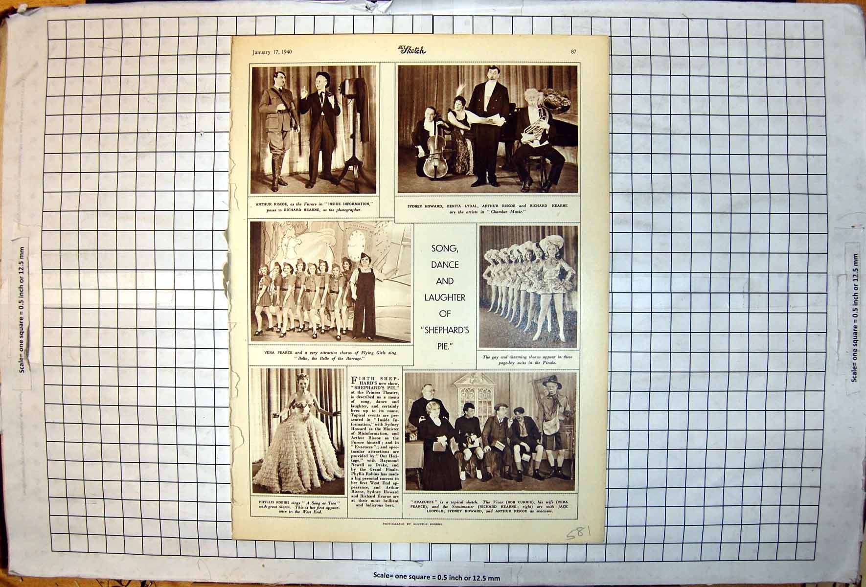 Antique Old Print Shephard'S Pie Song Dance Sydney Howard Phyllis Robins 1940