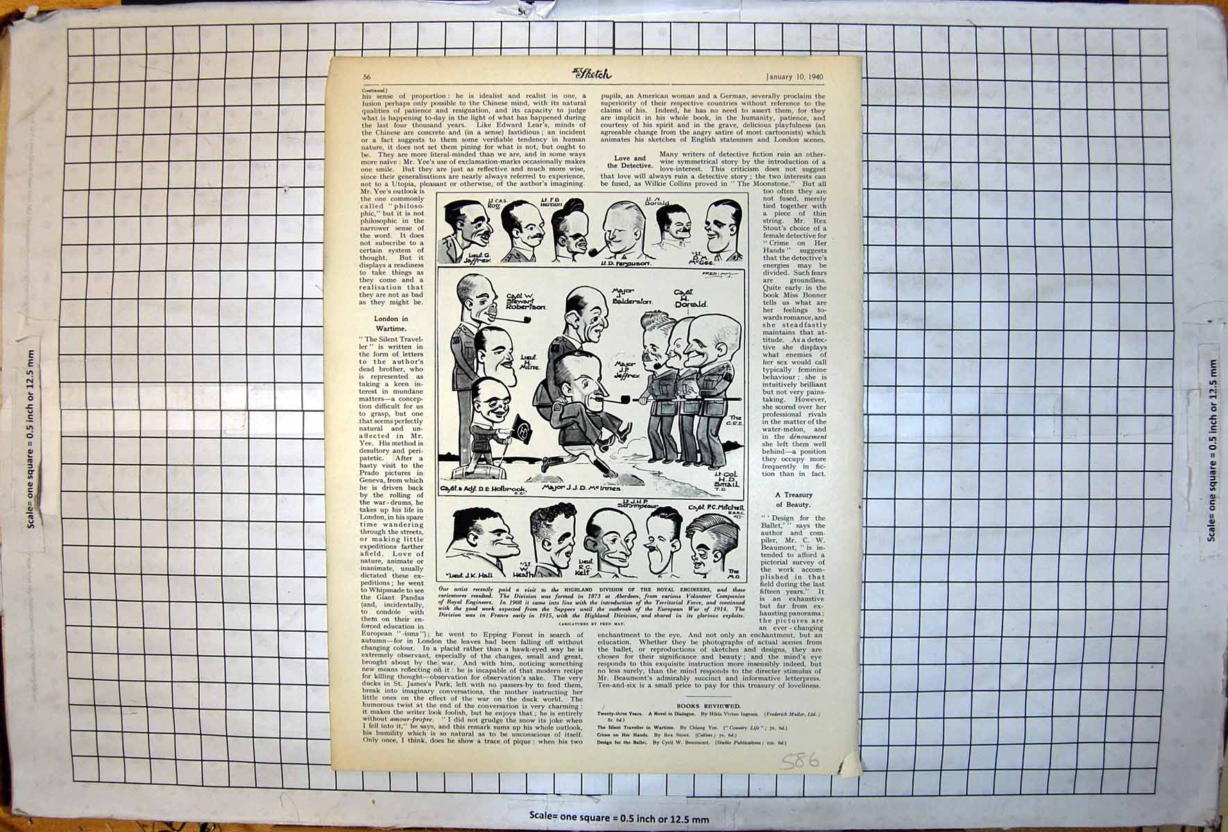 Old Fred May Drawing Caricatures Highland Division Royal Engineers 1940 20th