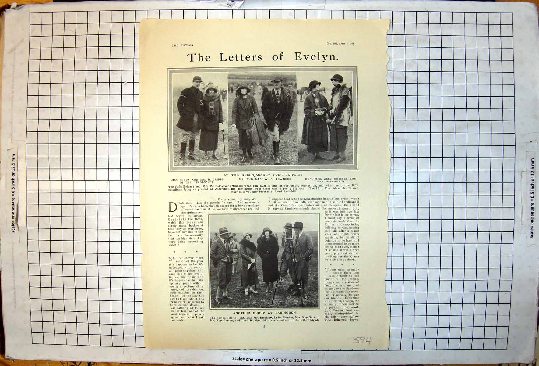 Old Print Greenjackets Point-To-Point Visitors In Paddock Faringdon 1924 20th