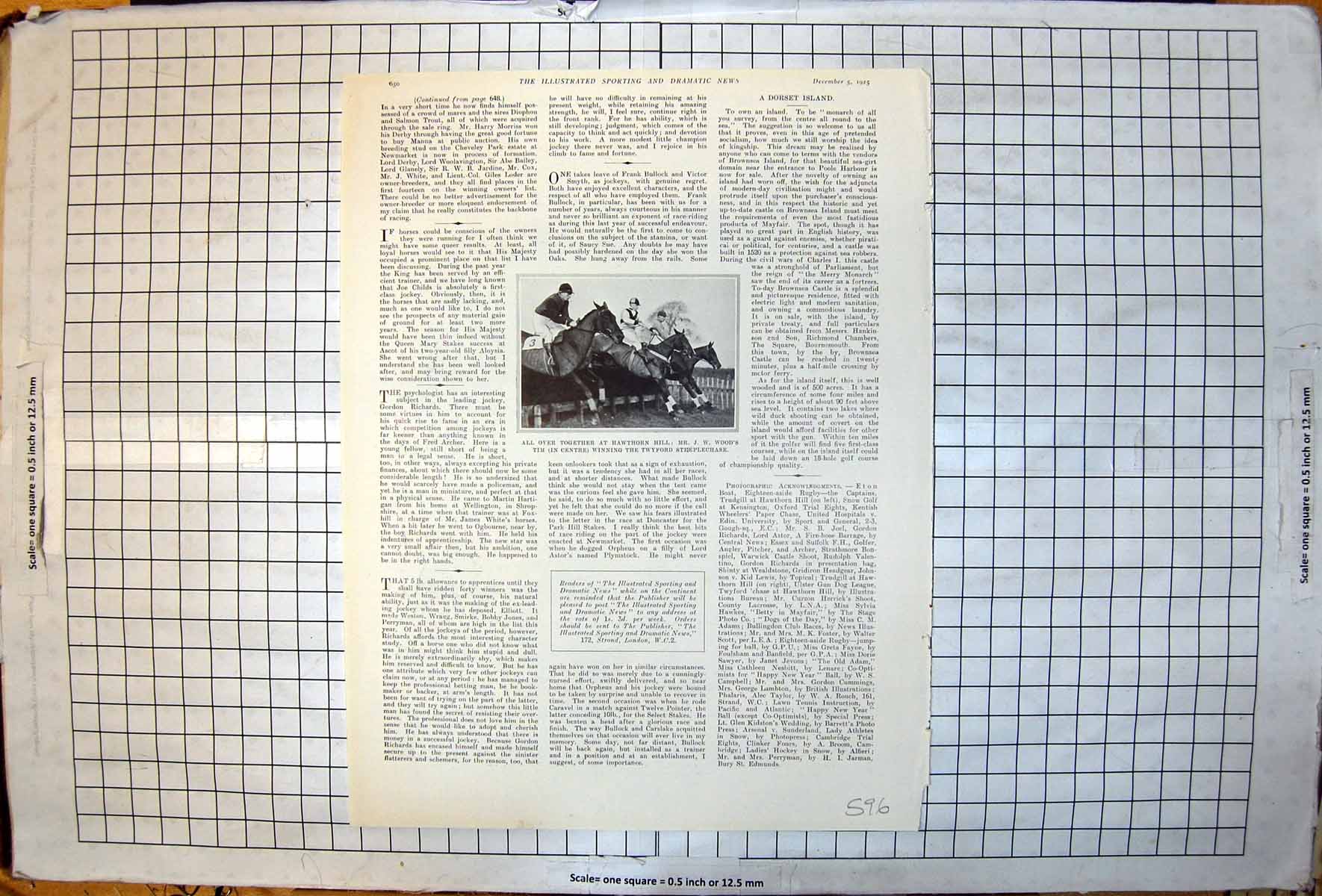 Antique Print Jw Wood'S Tim Winning Twyford Steeplechase Hawthorn Hill 1925
