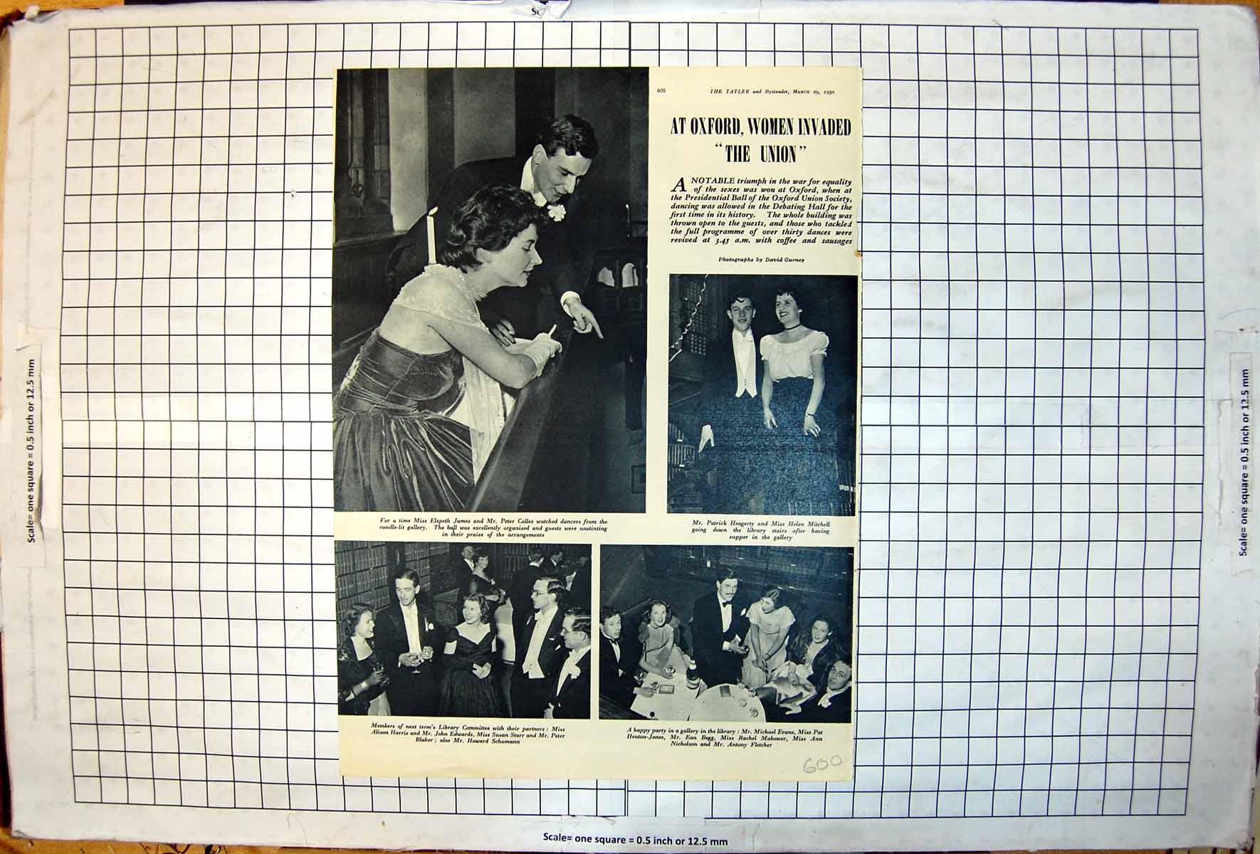Antique Old Print Oxford Presidential Ball Admitted Women For First Time 1950