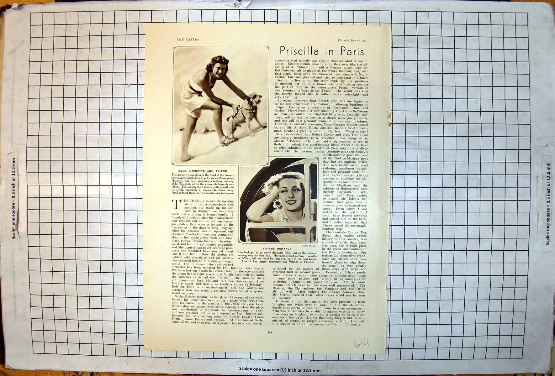 Old Mlle Hachette Dog Le Touquet Viviane Romance Prisons Femmes 1939 20th