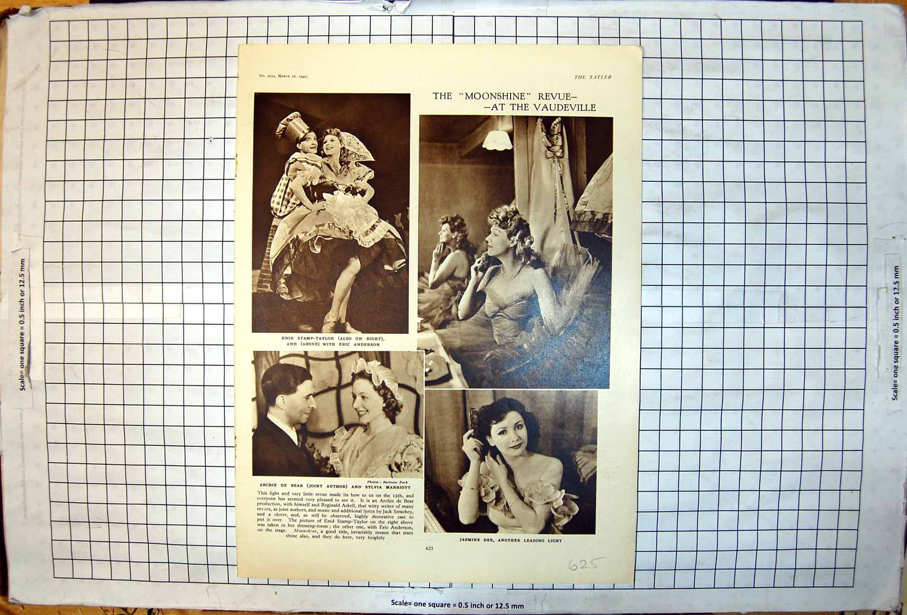 Antique Print Moonshine Revue Vaudeville Enid Stamp-Taylor Jasmine Dee 1940