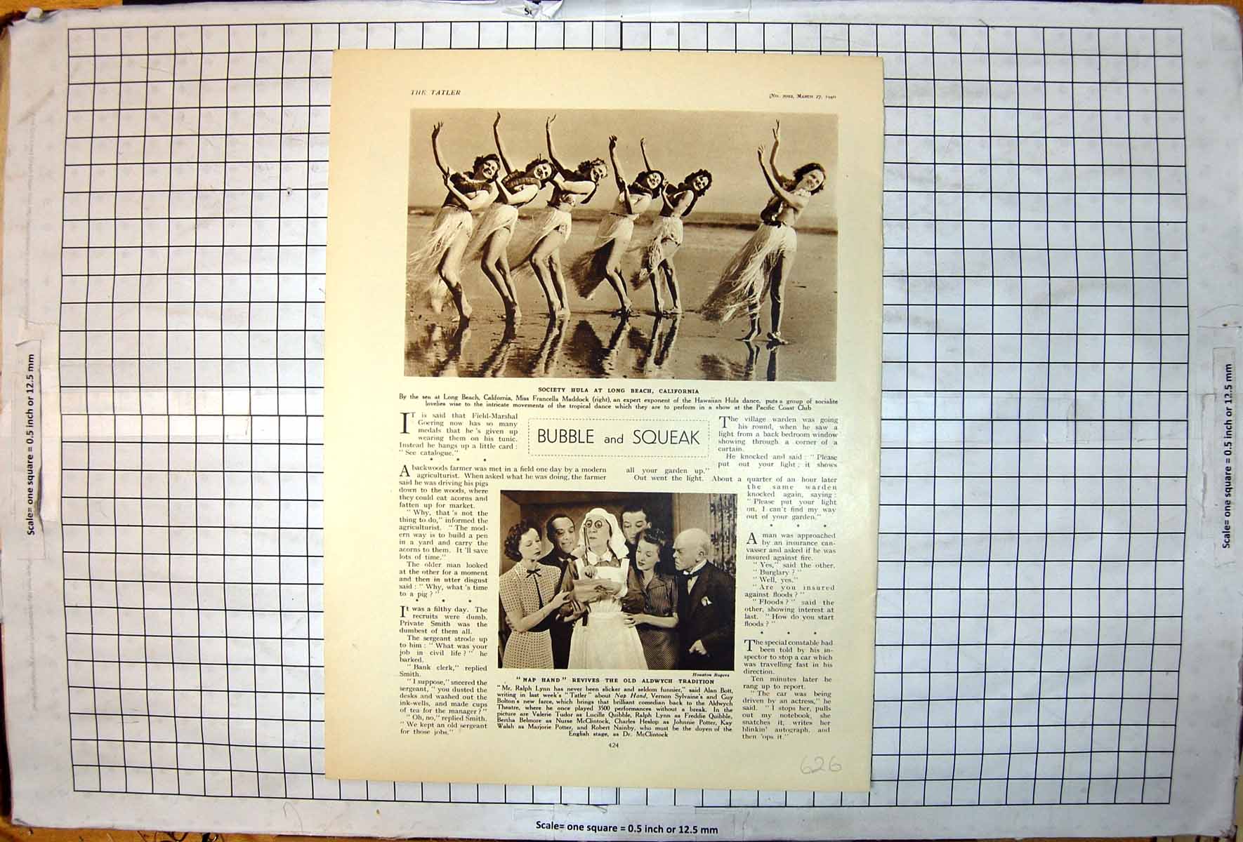 Antique Print Hula Long Beach California Francella Maddock Ralph Lynn 1940 20th