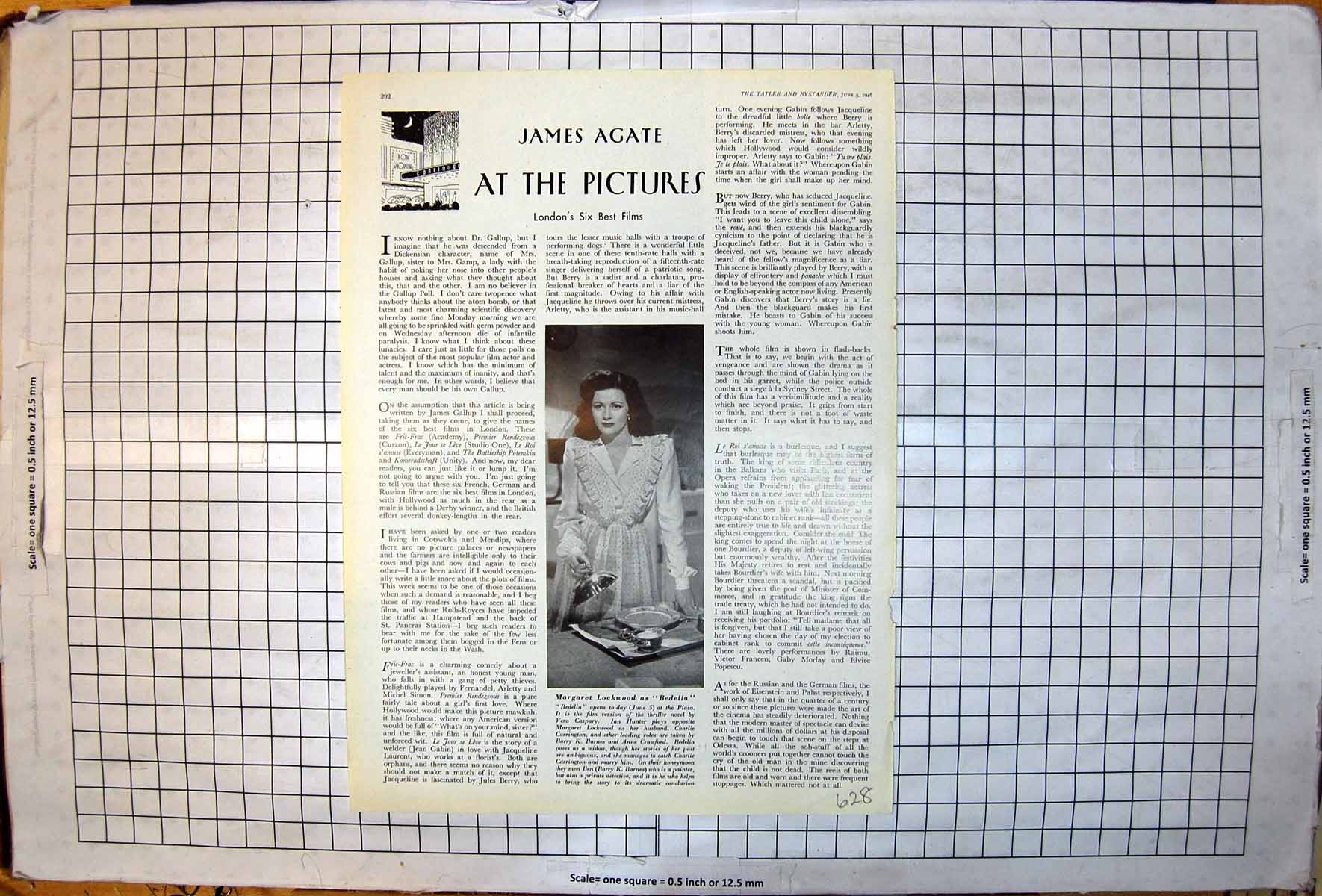 Old Print Margaret Lockwood As Bedelia Plaza Portrait With Tray Soup 1946 20th