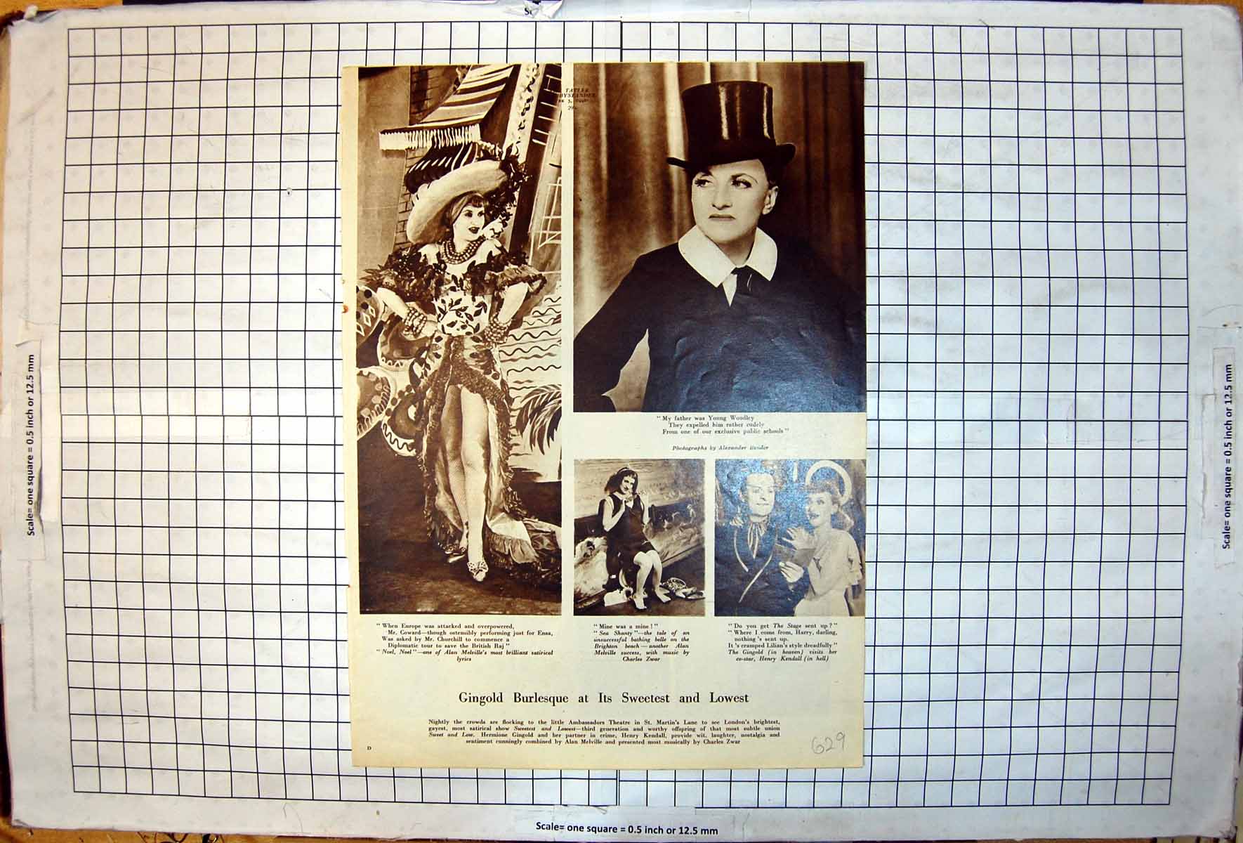 Antique Old Print Burlesque Sweetestlowest Hermione GingHenry Kendall 1946 20th
