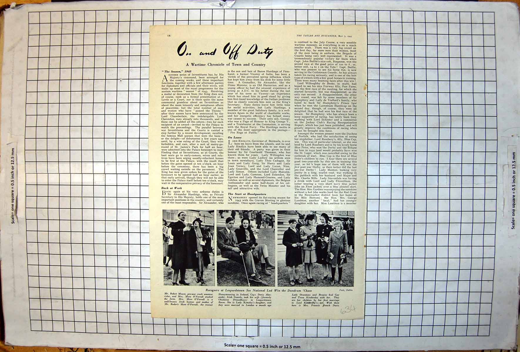 Old Print Racegoers Leopardstown See National Lad Win Dundrum 'Chase 1943 20th