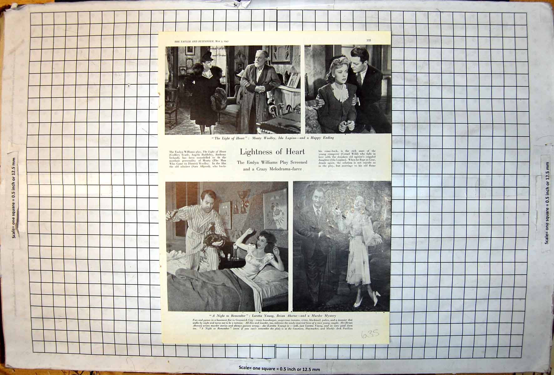 Antique Print Lightness Heart Loretta Young Brian Aherne Sara Allgood 1943 20th