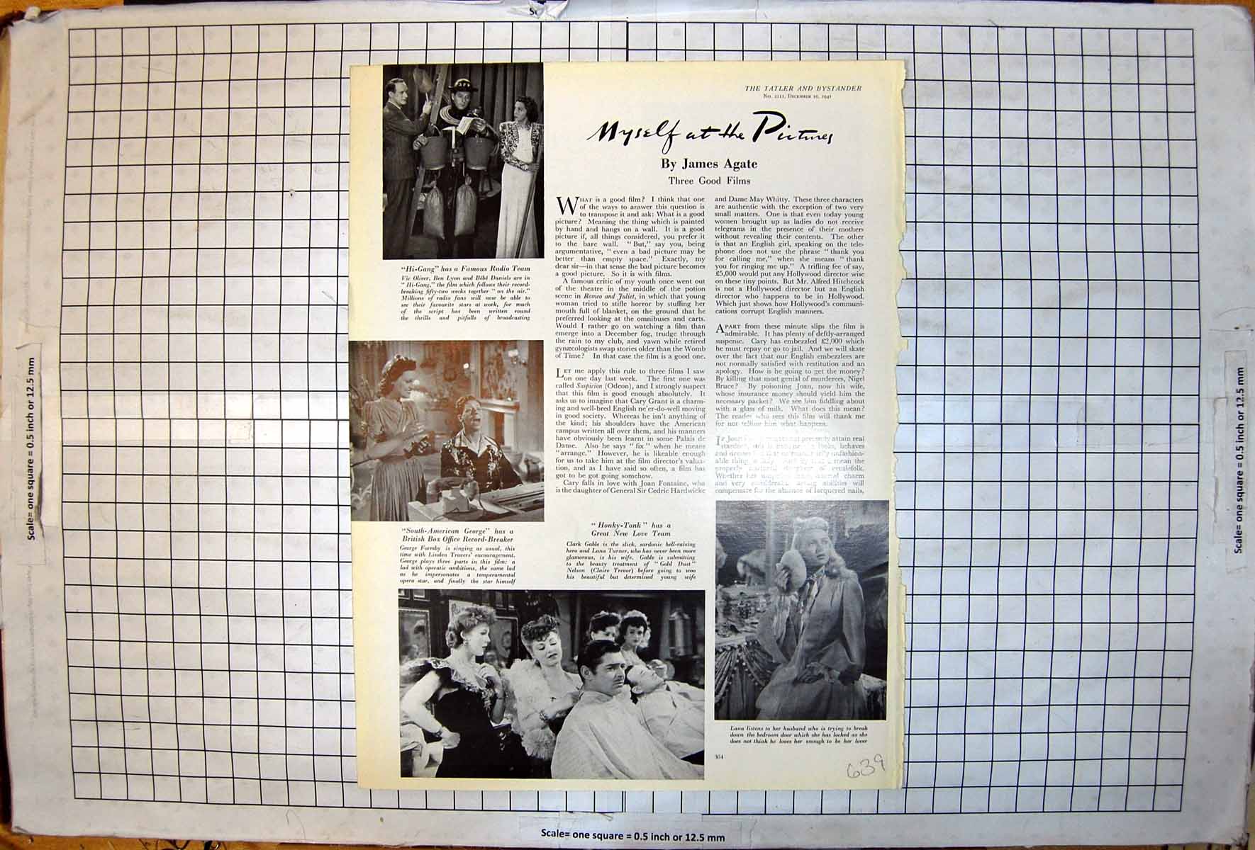 Old Print Hi Gang Vic Oliver Ben Lyon George Formby Clark Gable Lana 1941 20th