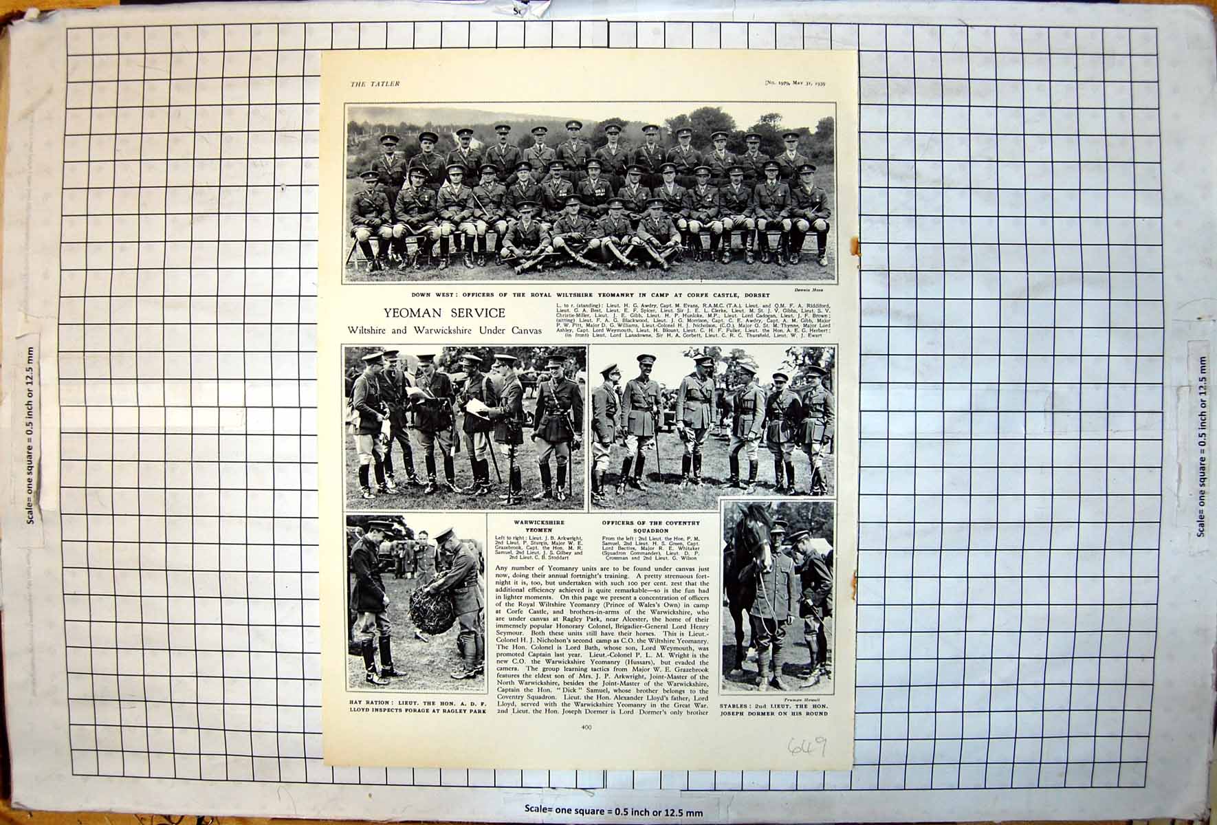 Old Print Yeoman Service Wiltshire Warwickshire Under Canvas Dorset 1939 20th