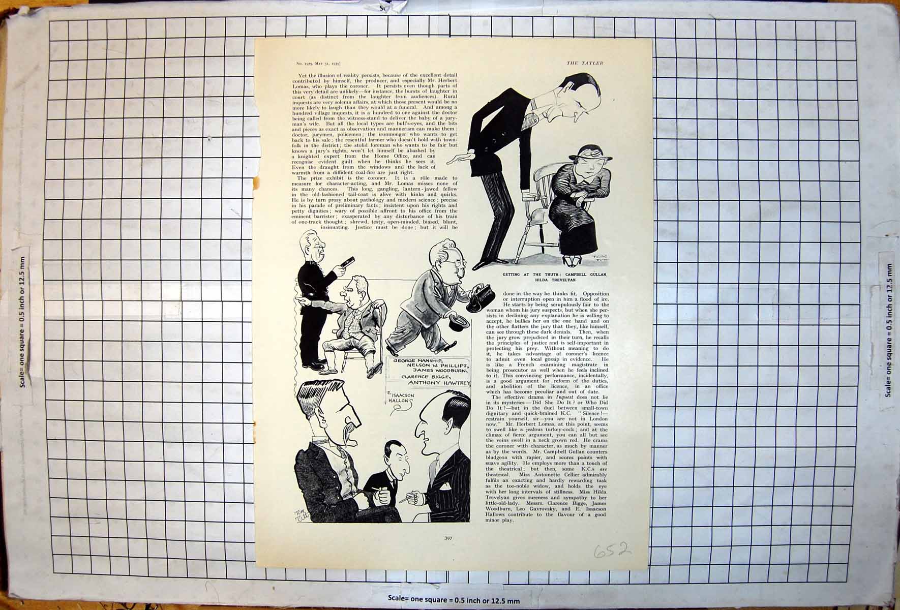 Old Caricatures Campbell Gullan Hilda Trevelyan Anthony Hawtrey 1939 20th