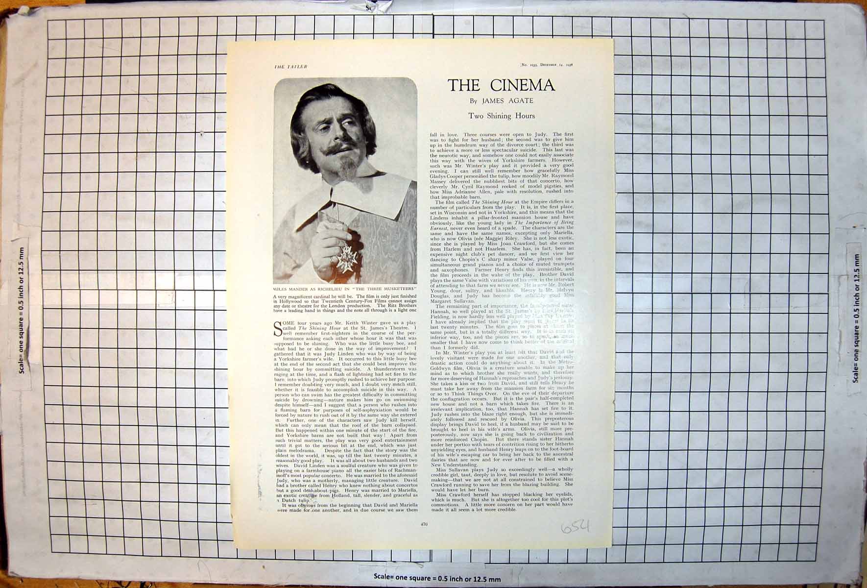 Antique Print Miles Mander As Richelieu Three Musketeers Film Portrait 1938