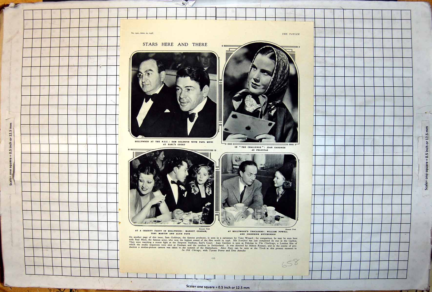 Old Print Sam Gwyn Paul Muni Joan Gardner Margot Graham Toni Martin 1938 20th