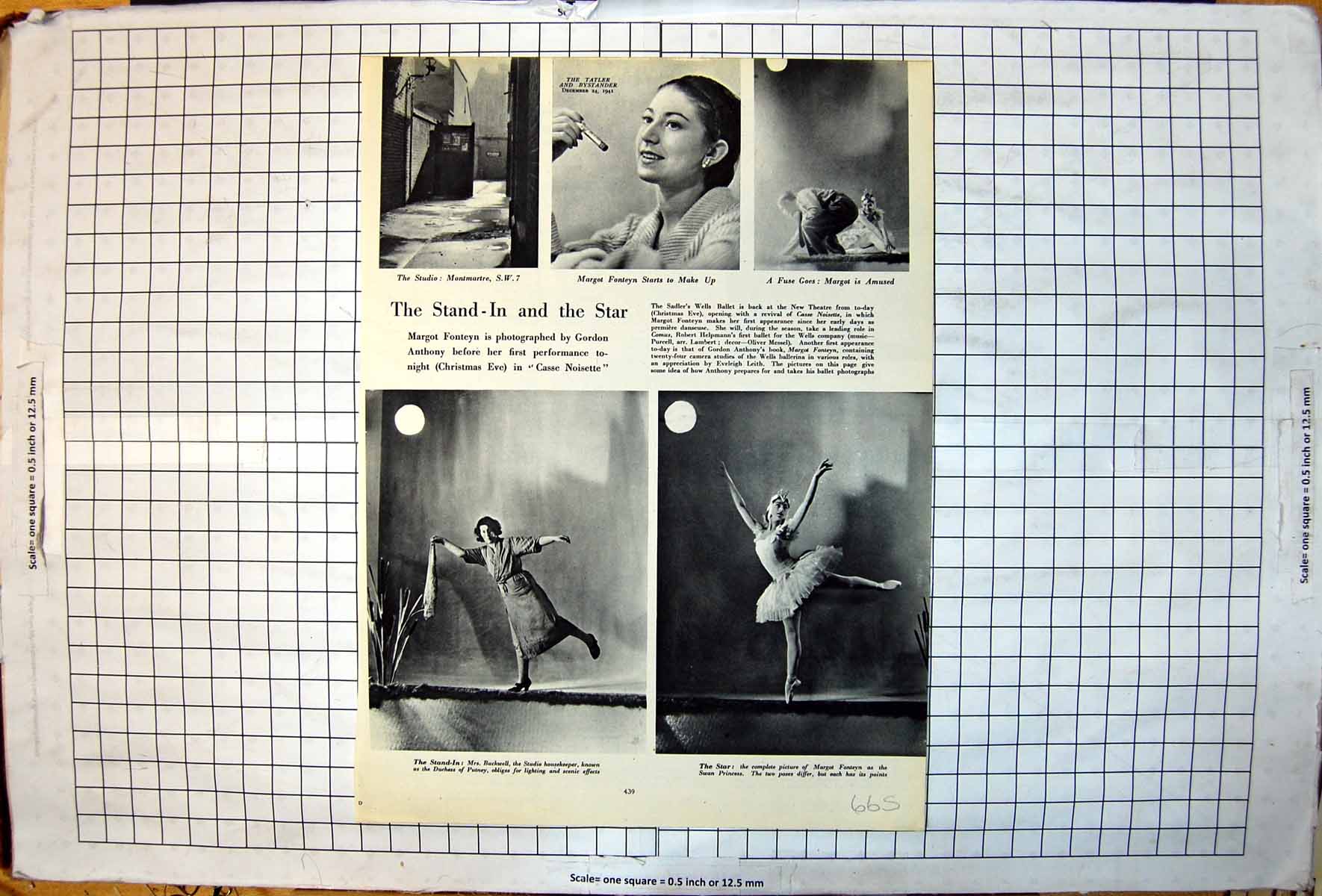 Antique Print Margot Fonteyn Photographed Gordon Anthony With Stand In 1941