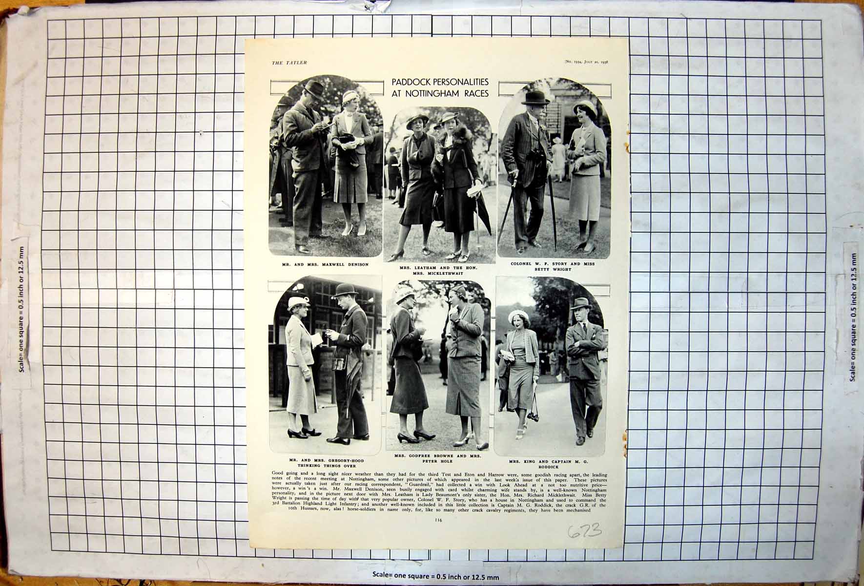 Old Paddock Personalities Nottingham Races Ladies Genlemen Hats 1938 20th