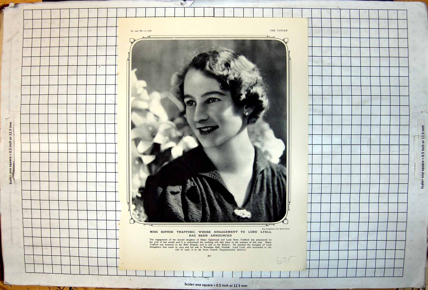 Old Vintage Print Miss Sophie Trafford Portrait Engagement Announced 1938 20th