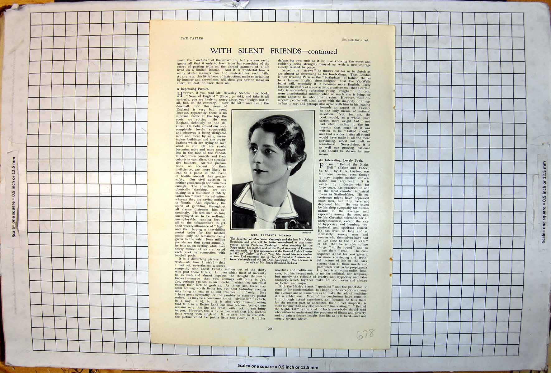 Old Mrs Prudence Dickson Actress Wife Mr James Blomfield-Dickson 1938 20th